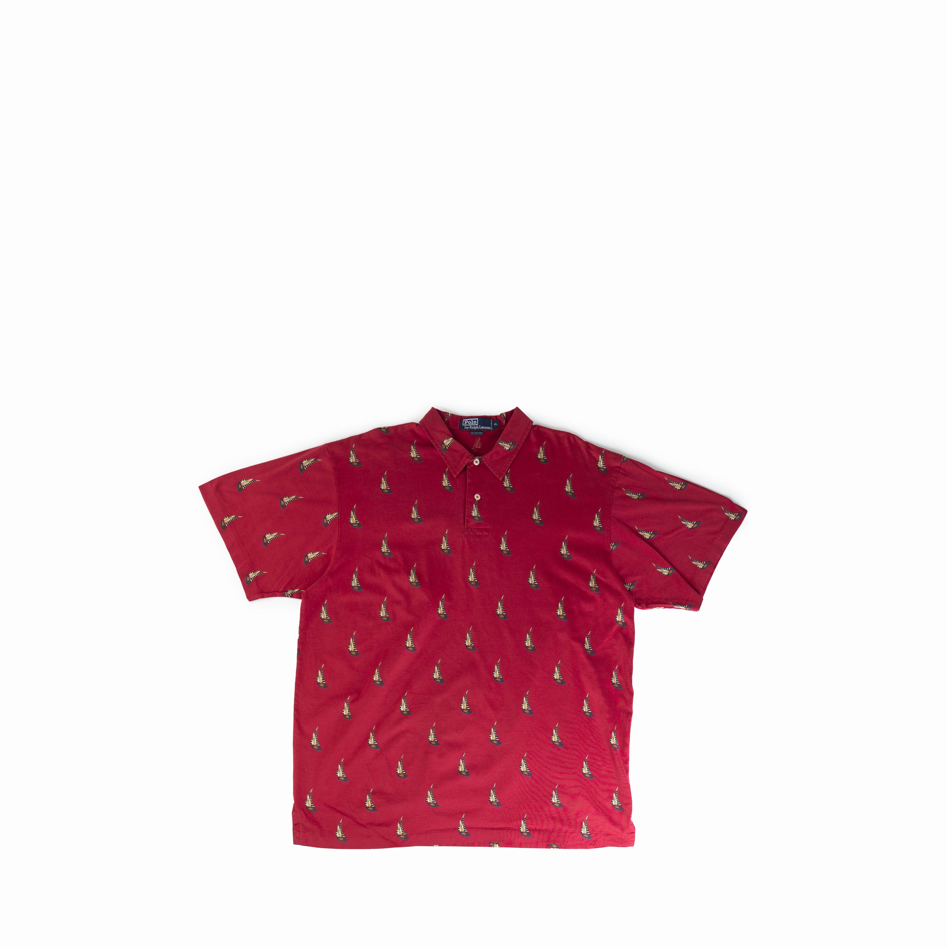 Polo Ralph Lauren Vintage 1990 Sailboat Graphic Print Polo Ralph Lauren Shirt Size US XL / EU 56 / 4 - 1 Thumbnail