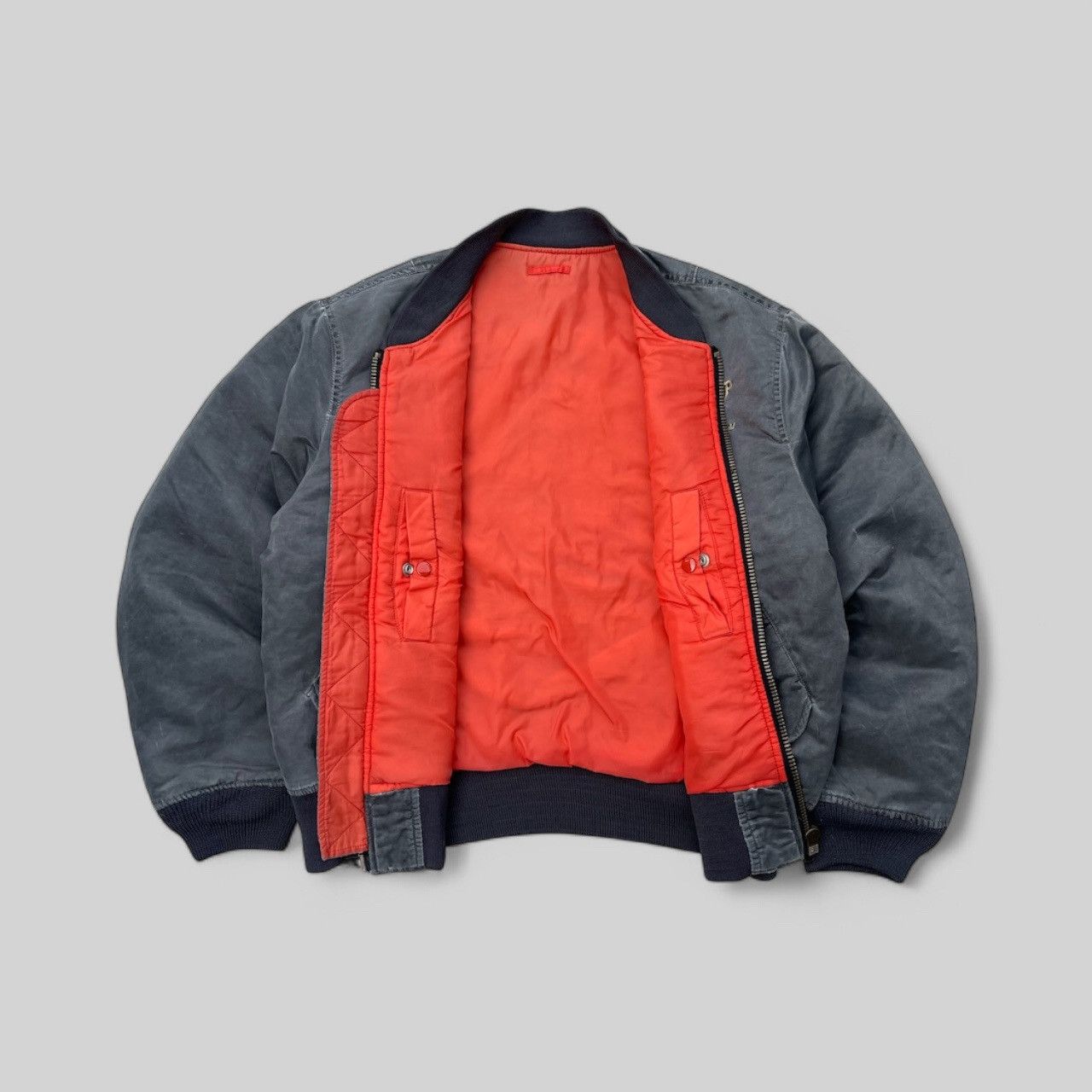 Vintage 🔥Vintage Us Air Force MA-1 Faded Bomber Jacket Size US L / EU 52-54 / 3 - 3 Thumbnail