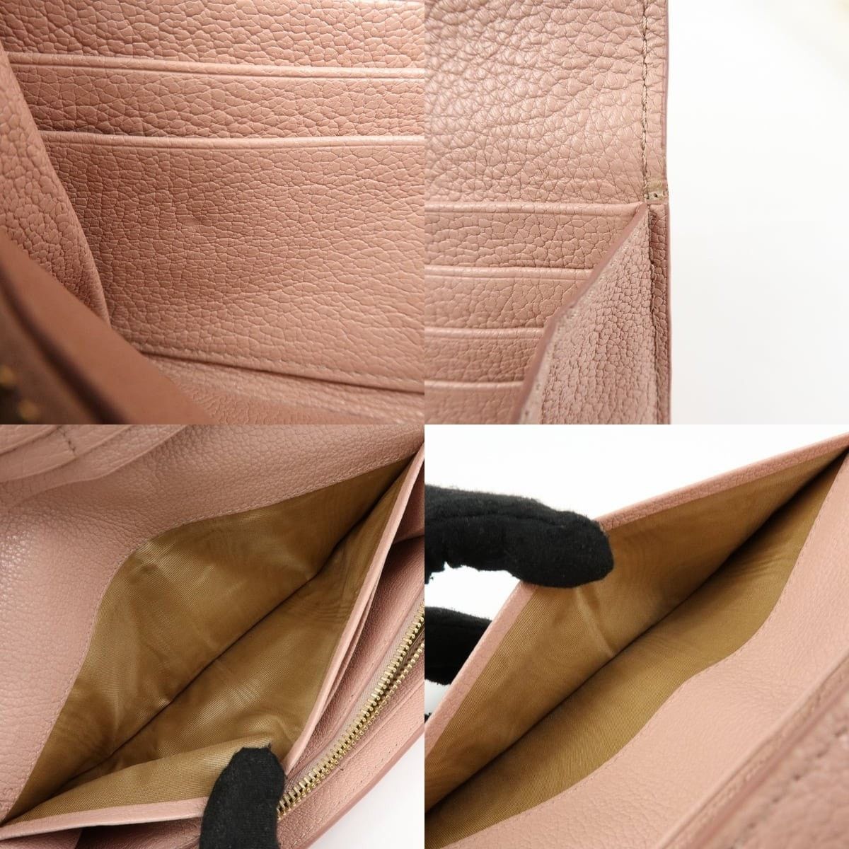 Miu Miu Miu Miu Madras Leather Ribbon Bi-fold Long Wallet Pink Size ONE SIZE - 7 Thumbnail