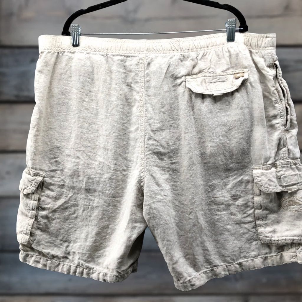 Tommy Bahama VINTAGE? No. Tommy Bahama Cargo Shorts Mens 2XB 100% Linen Relax Pull On Beige 10'' Inseam Linen Size US 39 - 1 Thumbnail
