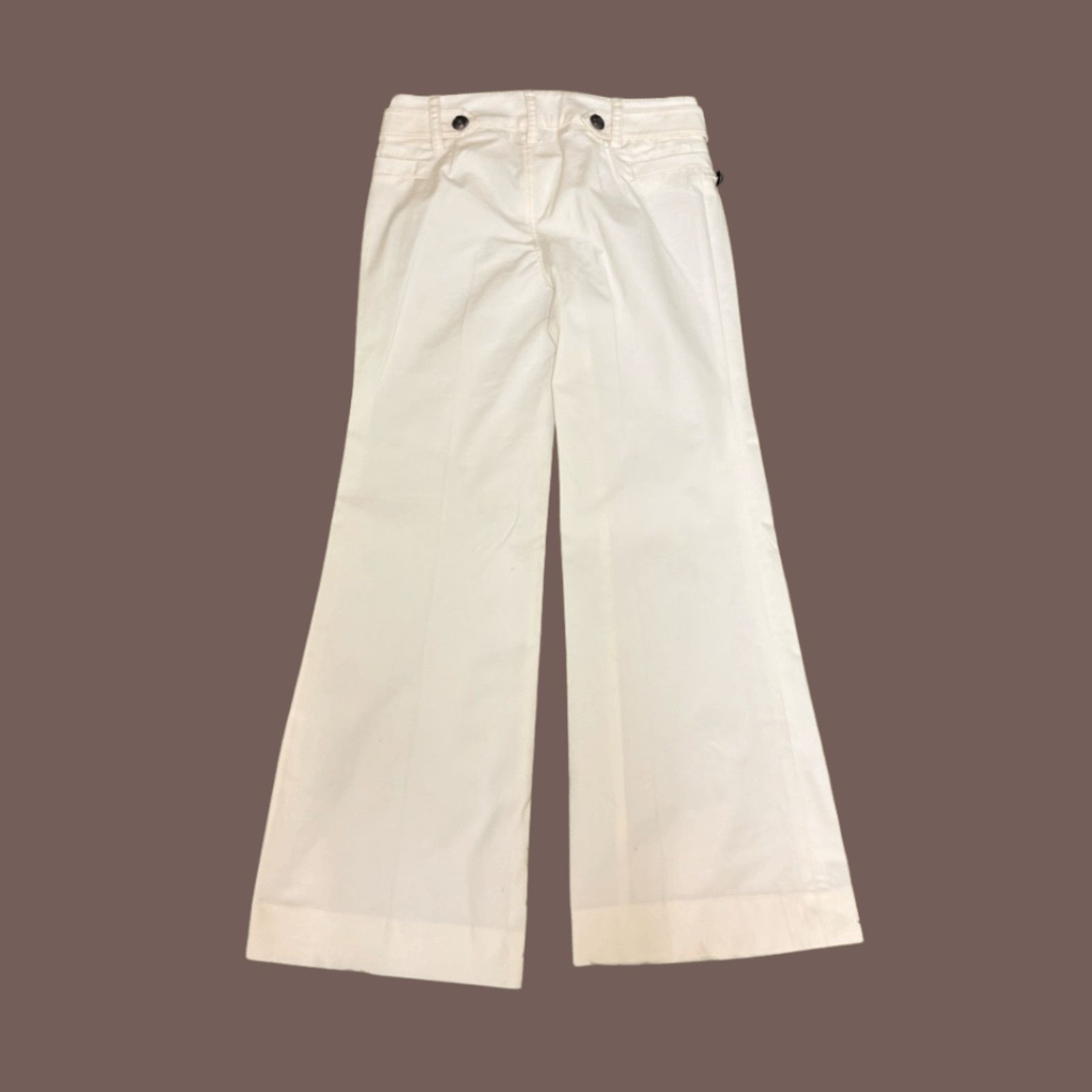 Bebe VTG Sailor Flare Pants | Bebe White Button Y2K | Deadstock Size 25" / US 0 / IT 36 - 1 Thumbnail