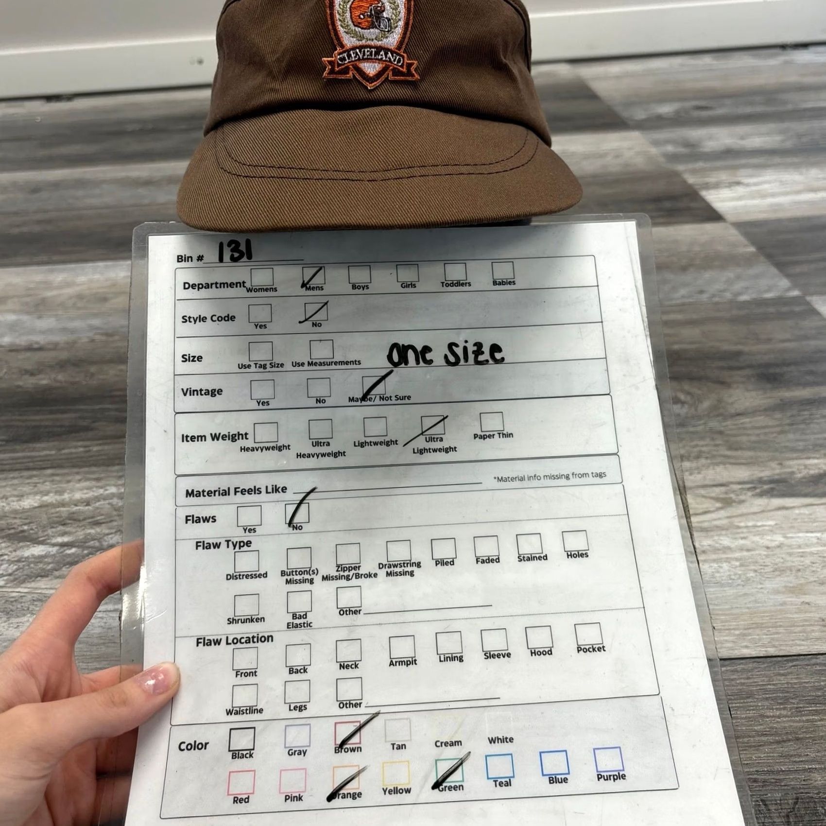 NFL NFL Cleveland Browns Visor Hat Mens One Size 70s 80s Cloverdale Logo Strapback Cap Brown White Orange Green Vintage Size ONE SIZE - 7 Thumbnail