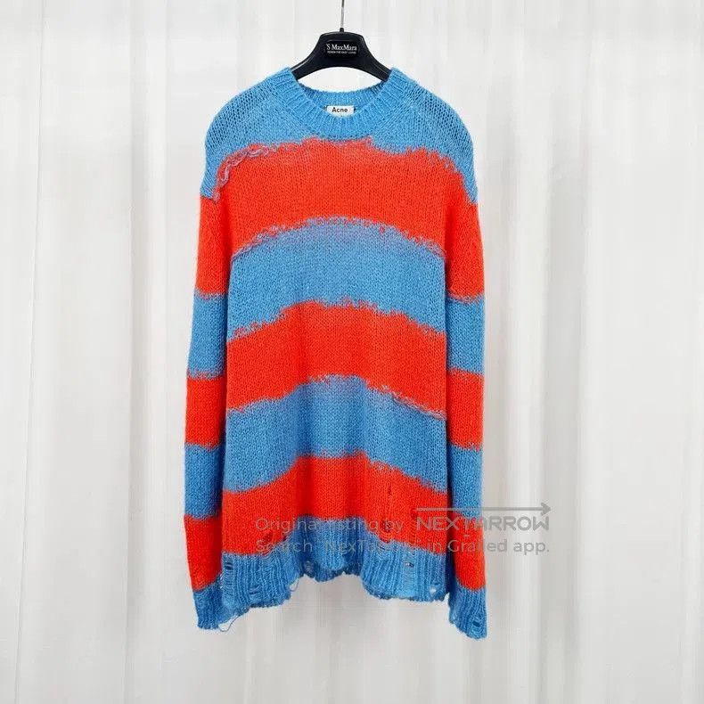 Acne Studios Acne Studios Mohair Stripe Distressed Sweater. Size US S / EU 44-46 / 1 - 1 Thumbnail