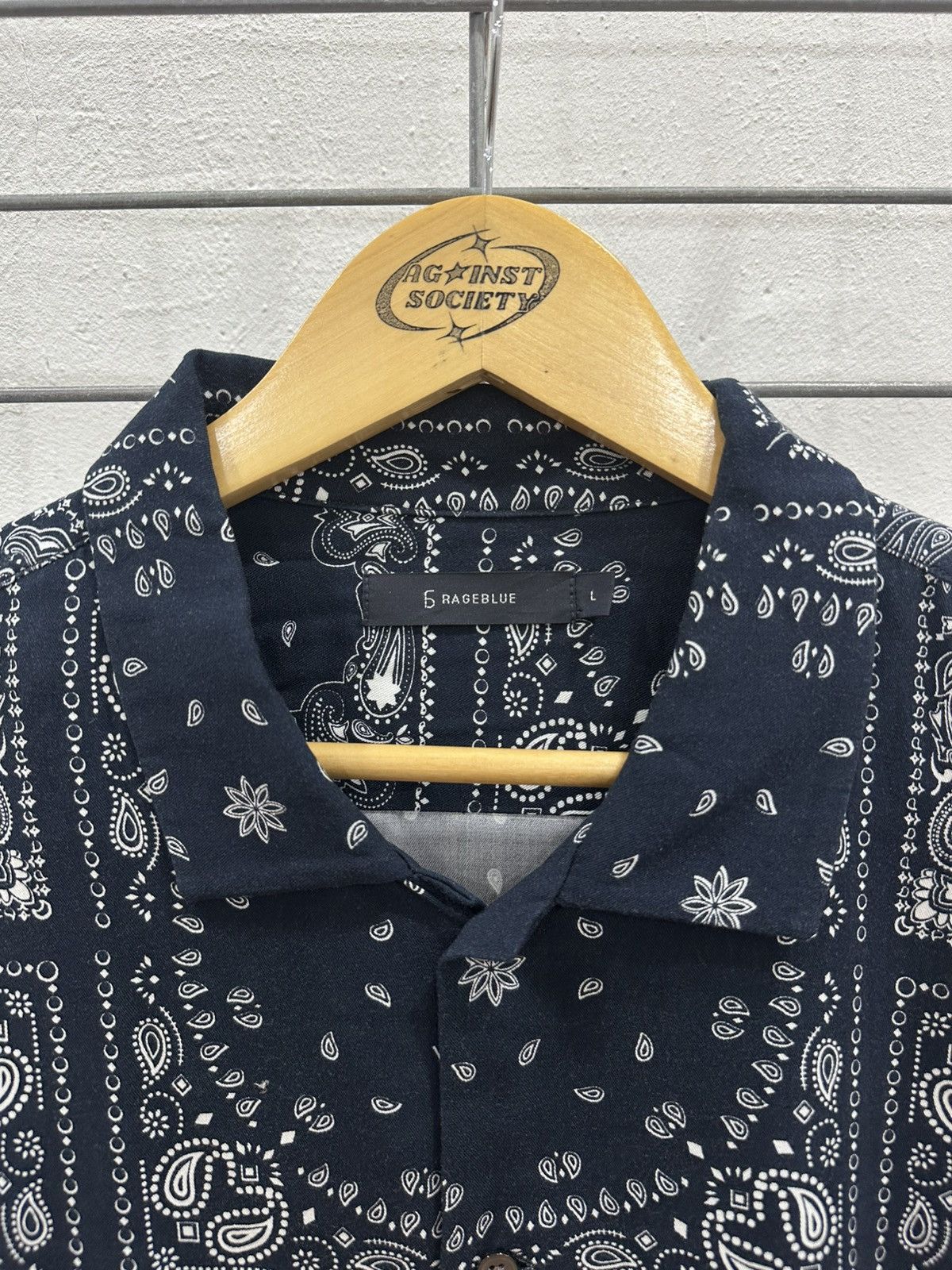RAGEBLUE Rare Beautiful Rageblue Bandana Paisley Open Collar Shirt Size US L / EU 52-54 / 3 - 7 Thumbnail