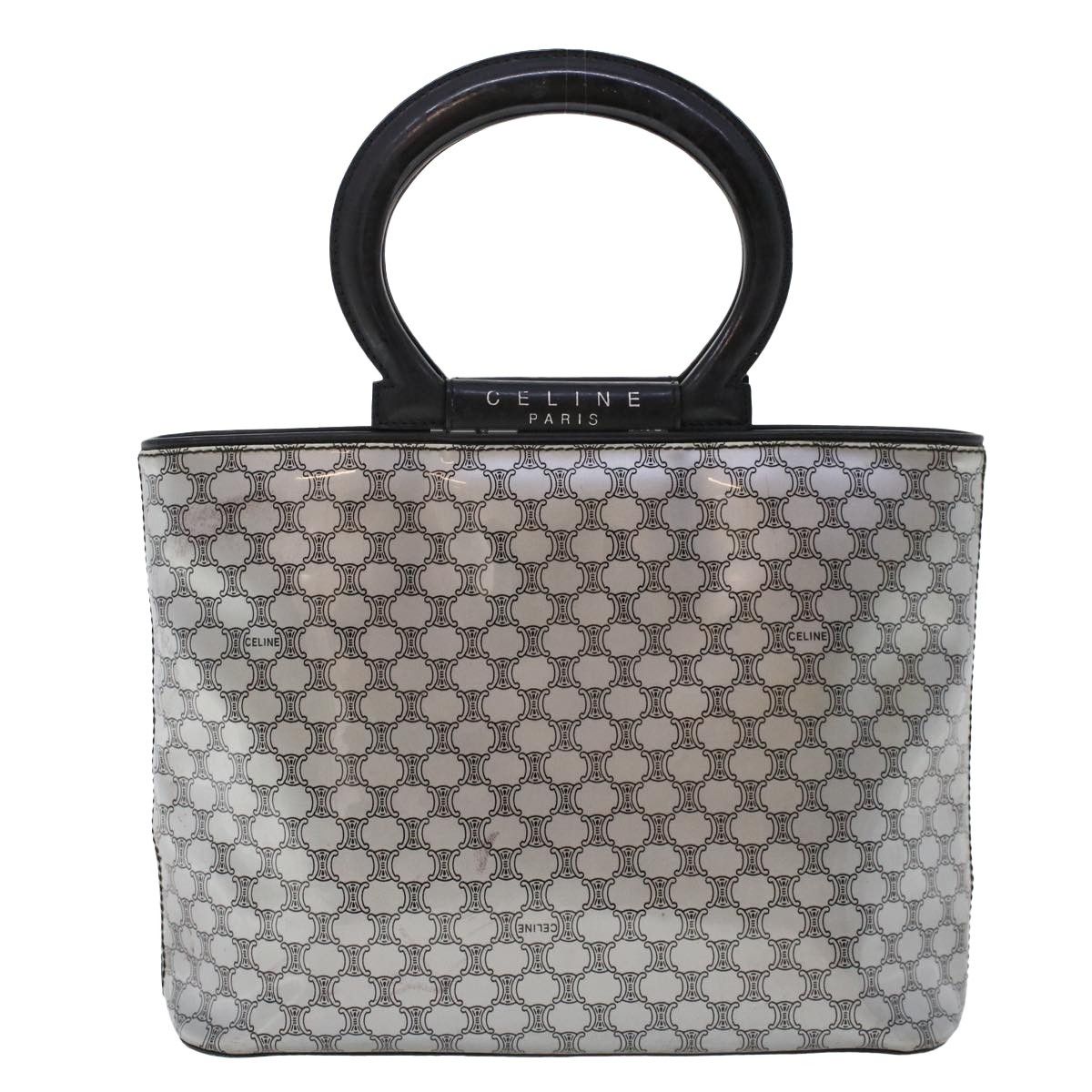 image of Celine Céline Macadam Handbag in Silver, Women's