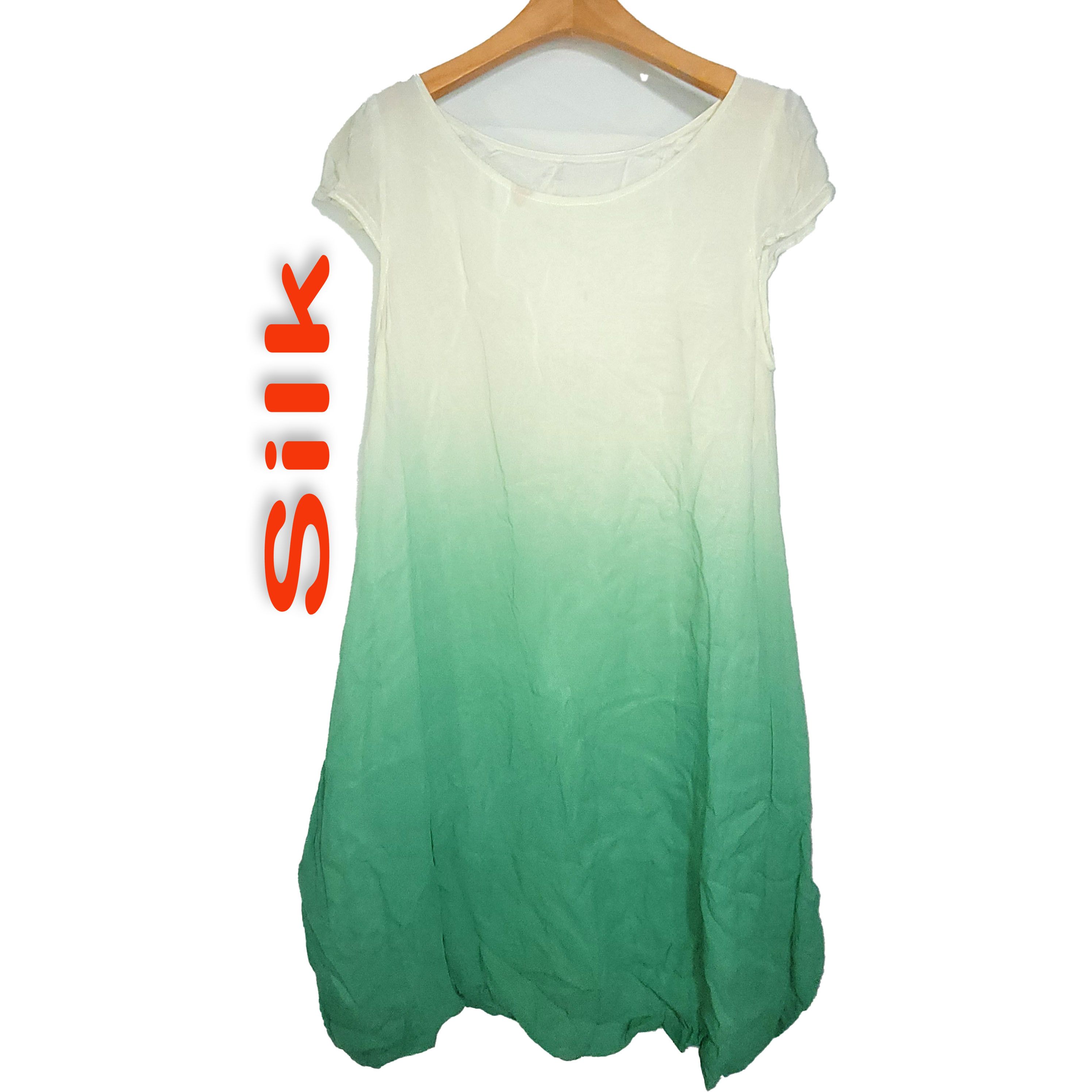 Other Women's 100% Silk Size M Short Sleeve Dress Flaw SEJ801 Size M / US 6-8 / IT 42-44 - 1 Thumbnail