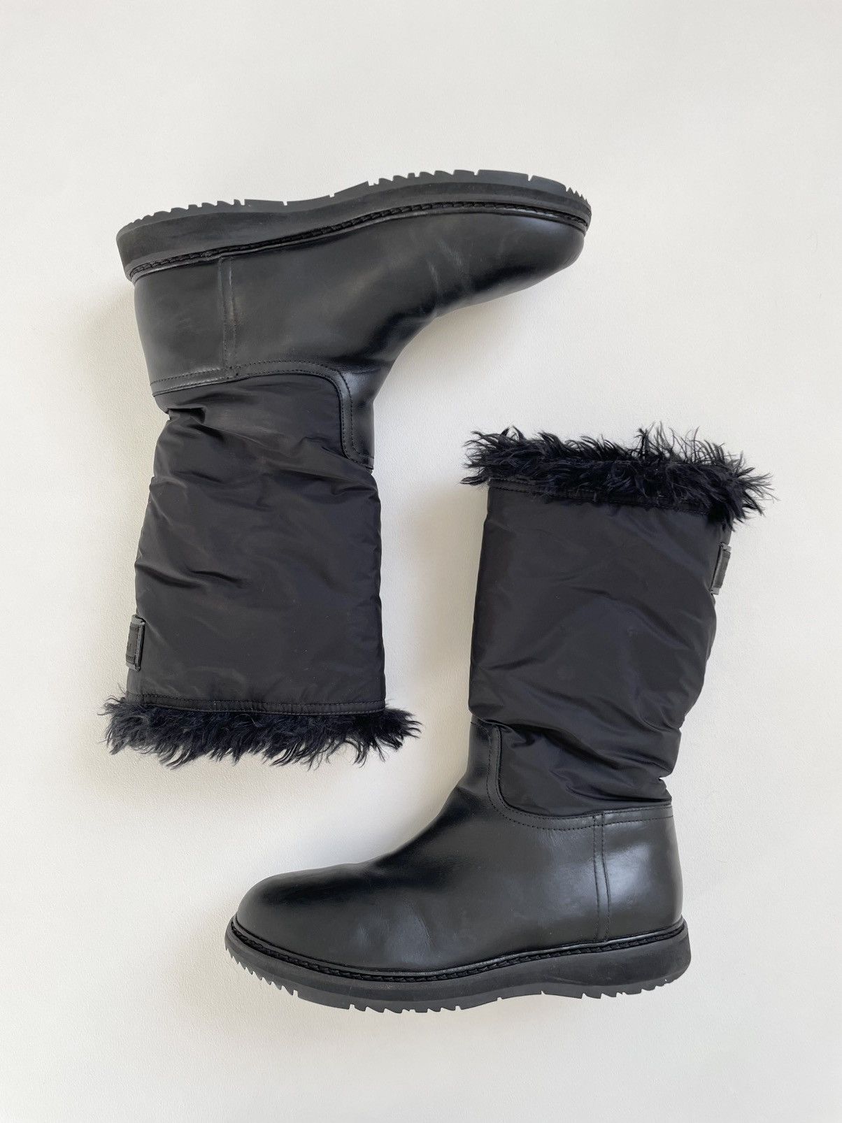 Prada Black Leather + Nylon Astro Biker Boots Size US 8 / EU 41 - 2 Thumbnail