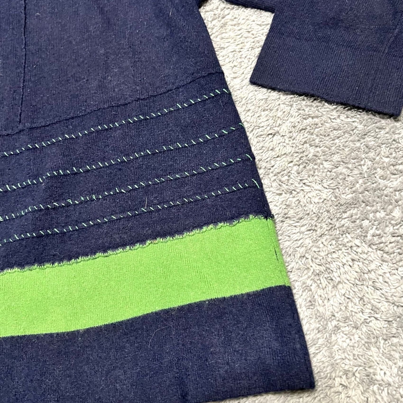 Vintage Anthropologie Field Flower Sweater Womens XS Lambswool Cashmere Blend Blue Size XS / US 0-2 / IT 36-38 - 2 Thumbnail