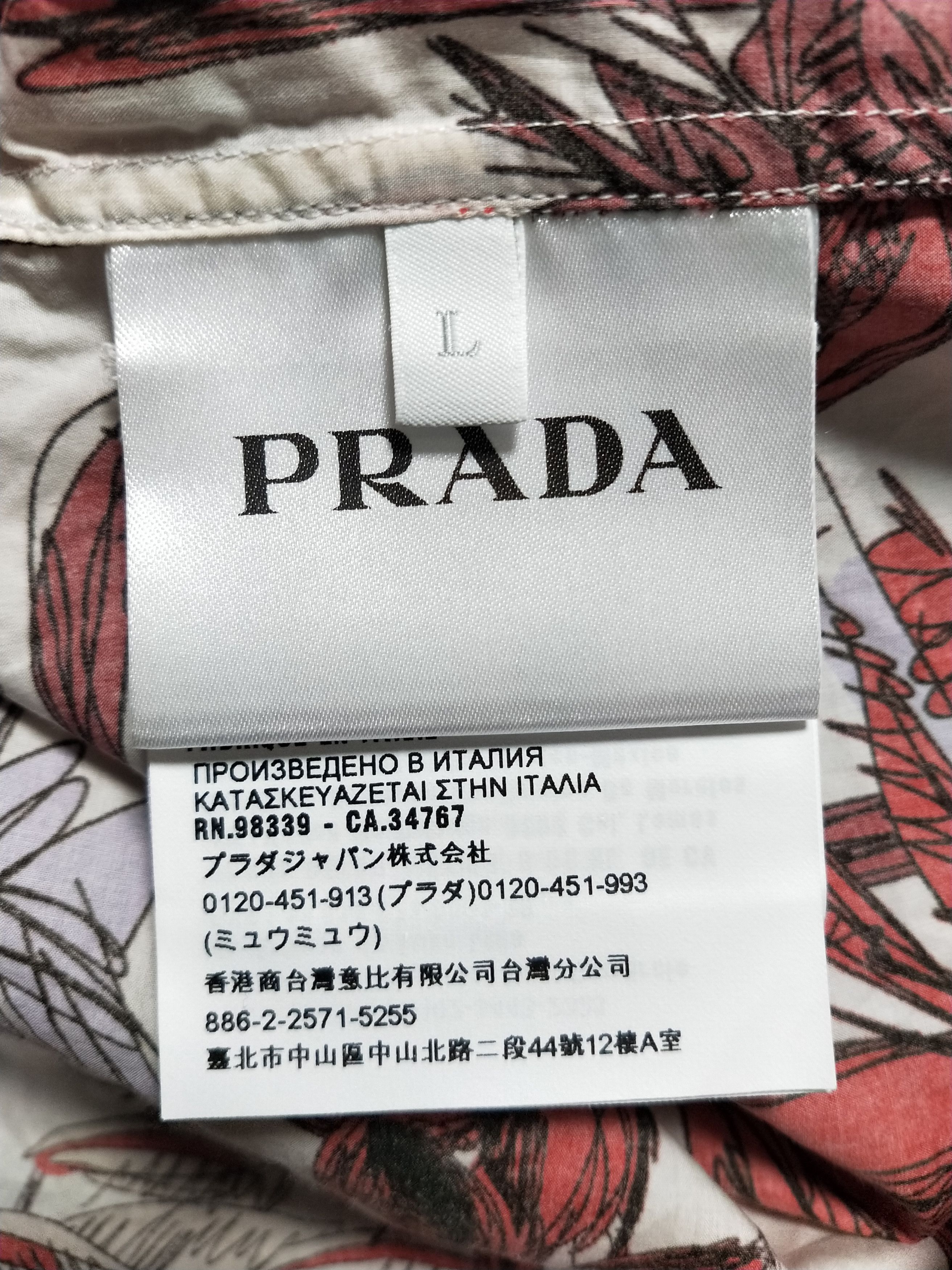 Prada Floral Print Shirt Size US L / EU 52-54 / 3 - 5 Thumbnail