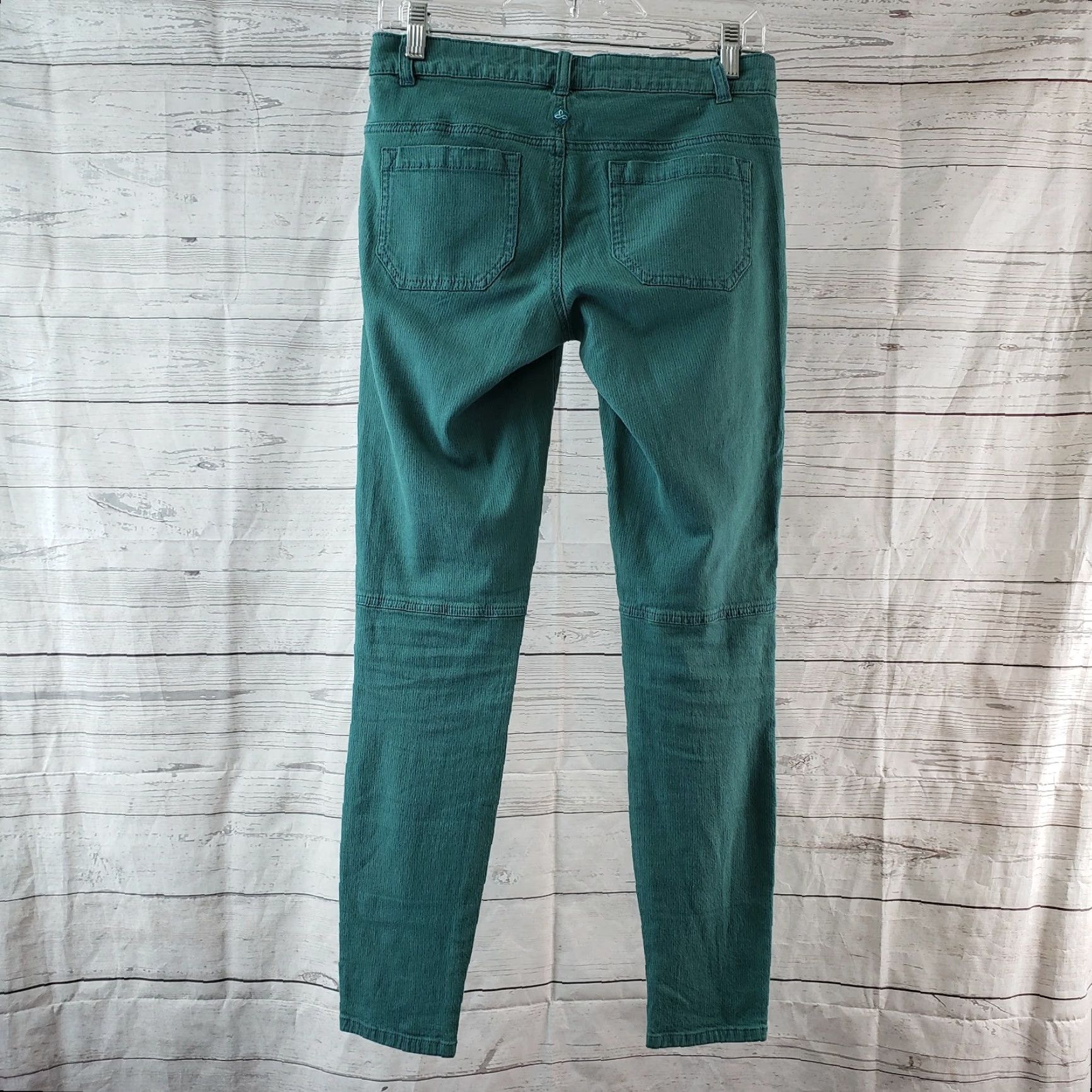 Prana Prana Womens Skinny Jeans Sz 2 Green Teal Stripes Low Rise Cotton Blend Jeans Size 26" / US 2 / IT 38 - 3 Thumbnail