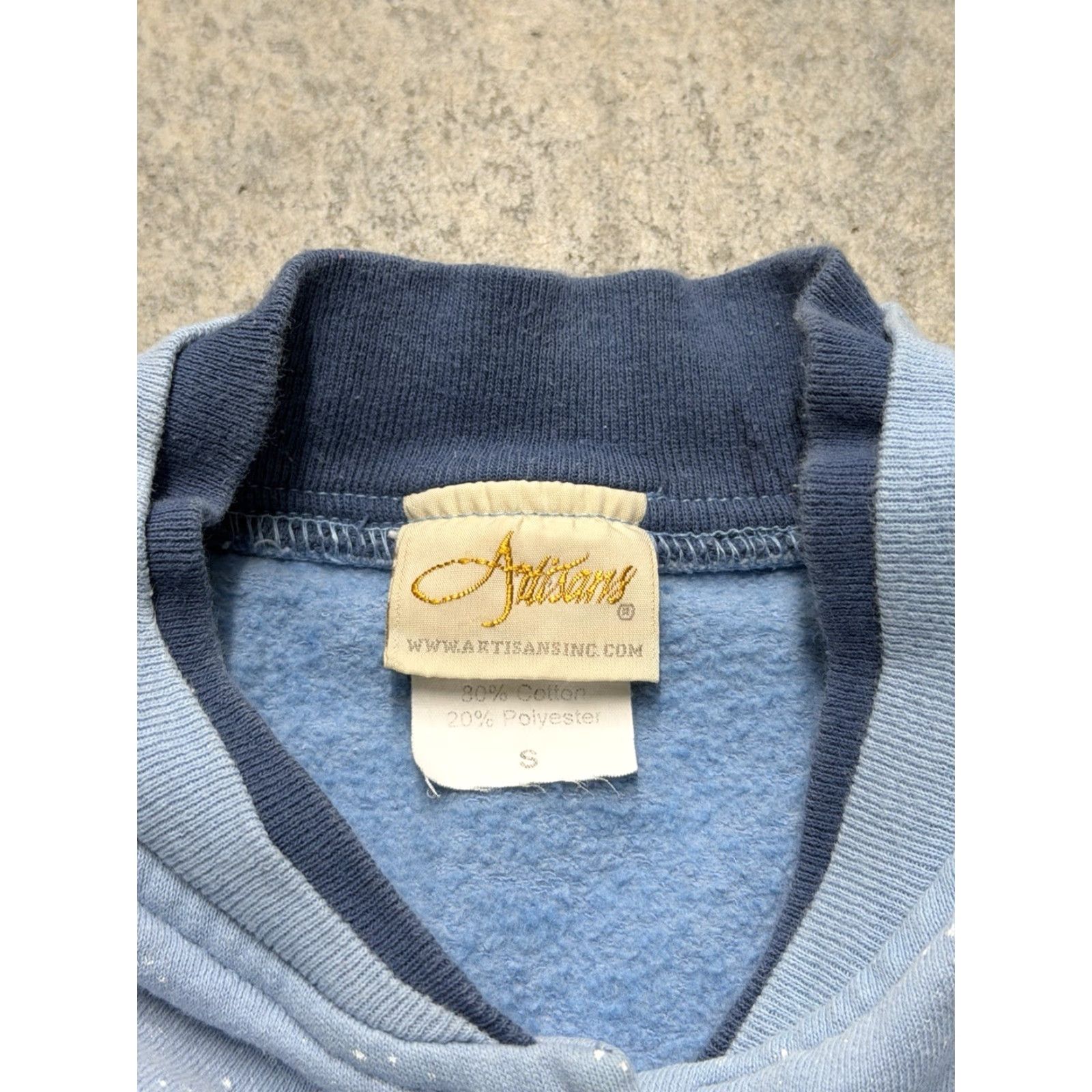 Vintage VINTAGE Artisans Christmas Cardigan Sweater Womens Small Blue Santa Nature 90s Holiday Crew Neck Knit Cotton Blend Cardigan Mens? Size S / US 4 / IT 40 - 3 Thumbnail