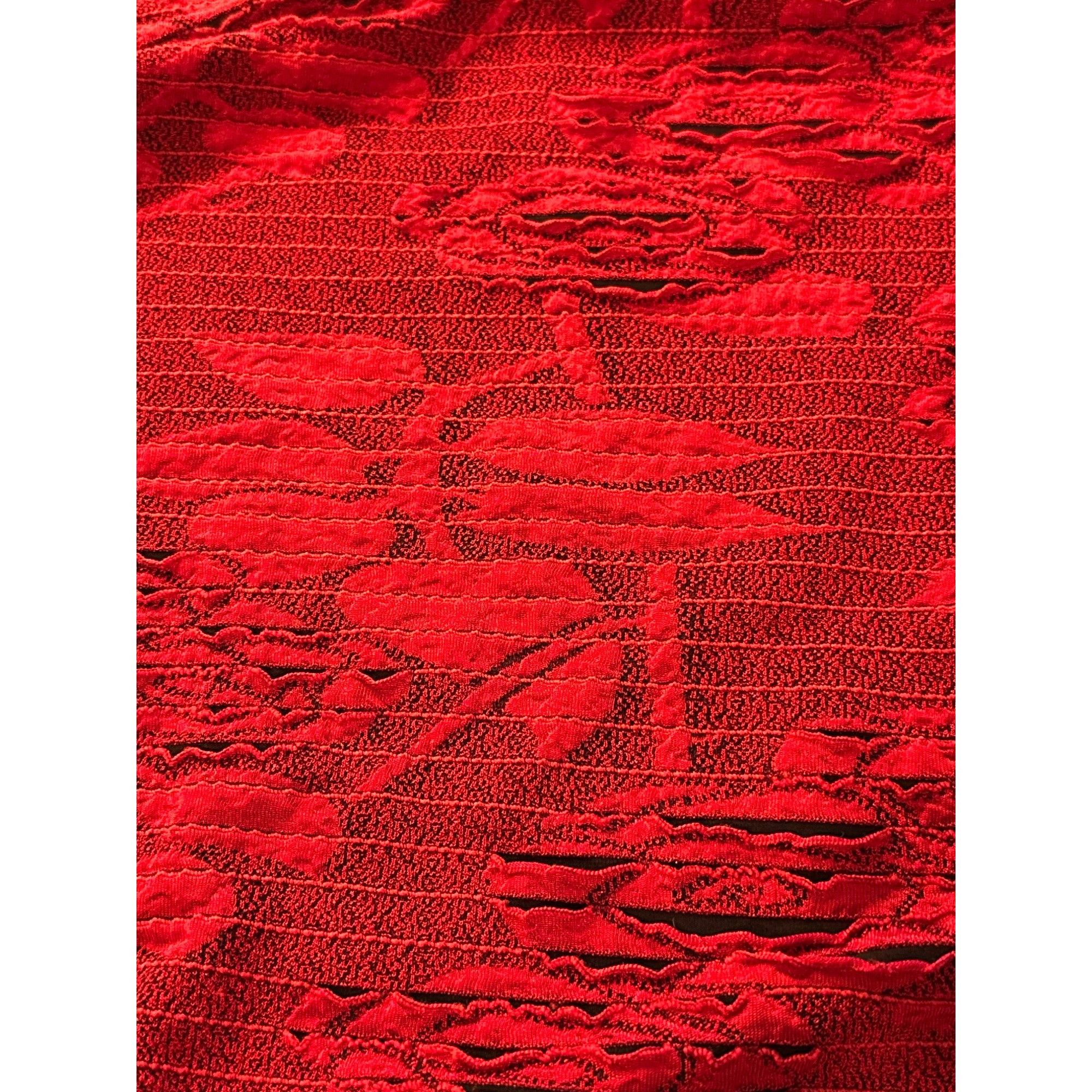 Chicos Chicos Red Textured Long Sleeve Distressed Art To Wear Long Size L / US 10 / IT 46 - 10 Thumbnail