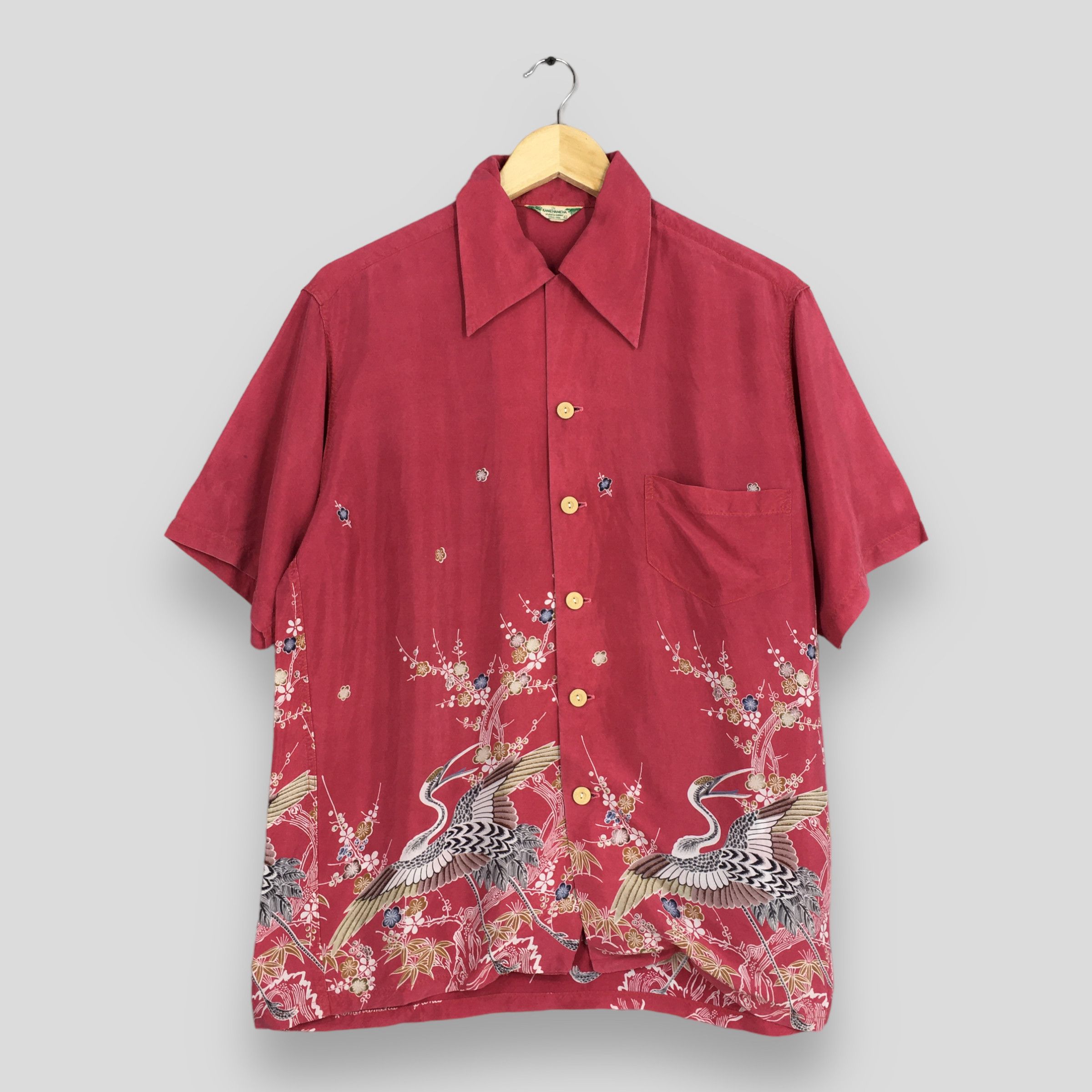 Duke Kahanamoku Vintage 80s Kamehameha Rockabilly Hawaiian Phoenix Bird Hale Size US M / EU 48-50 / 2 - 1 Thumbnail