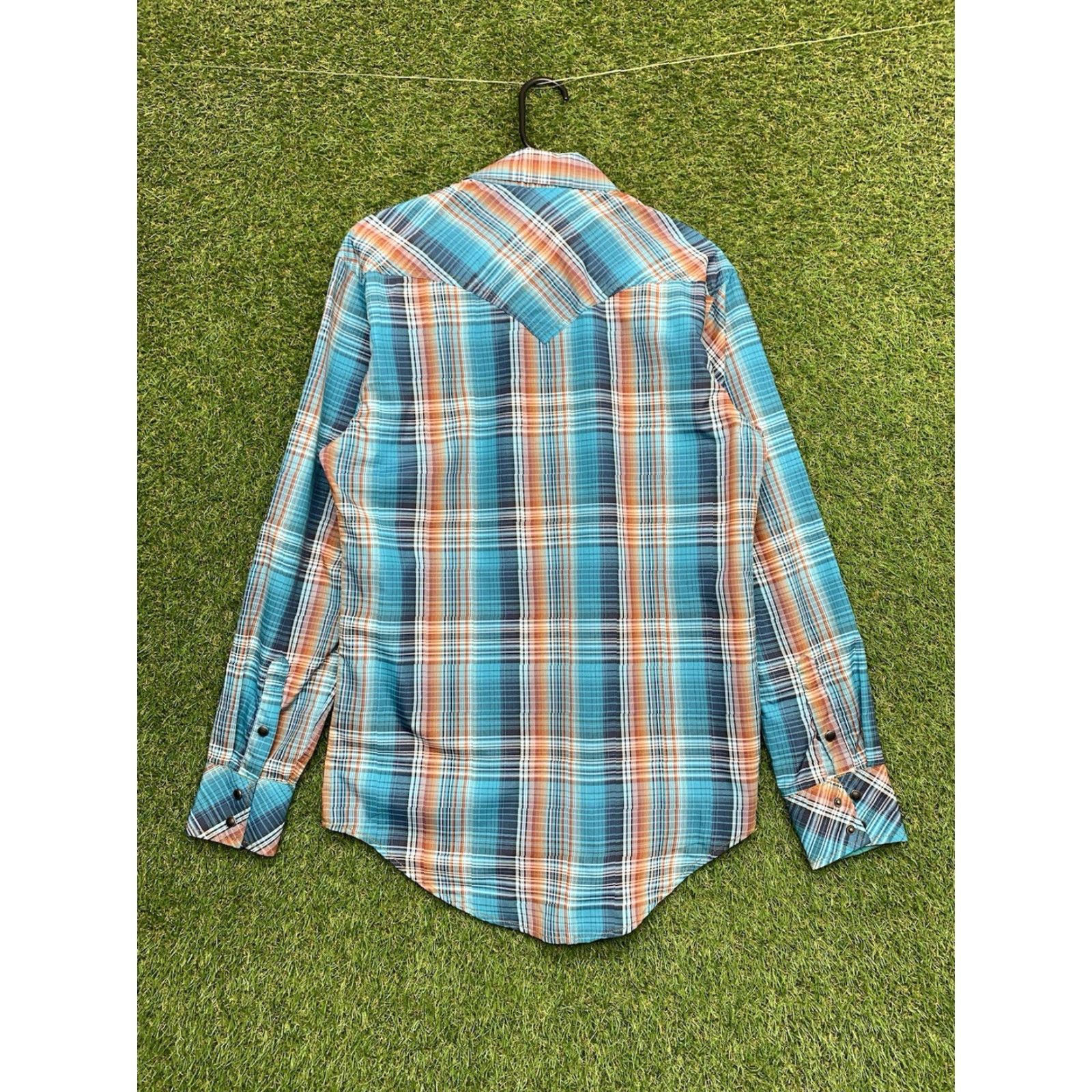 Vintage Rock & Roll Cowboy Shirt Mens Small Blue Plaid Pearl Snap All Over Western 90s Size US S / EU 44-46 / 1 - 3 Thumbnail