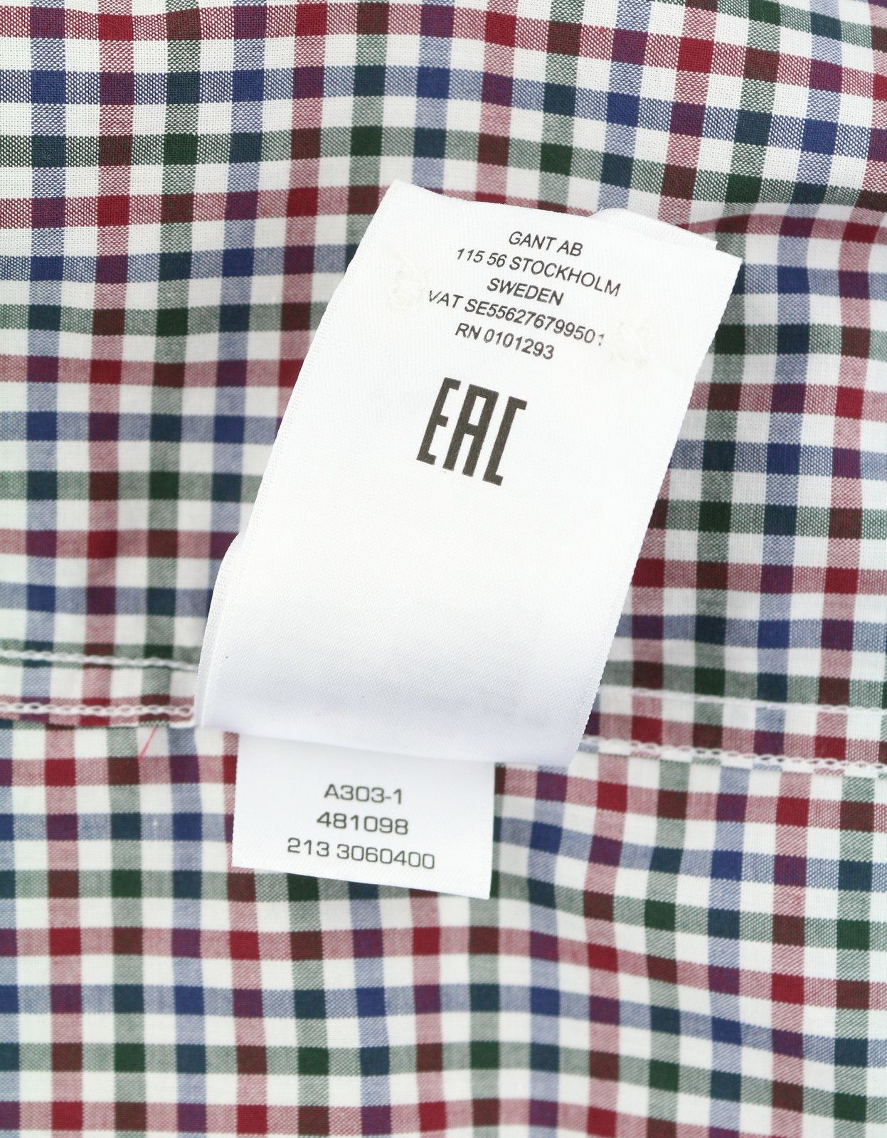 Gant THE BROADCLOTH GINGHAM XL Cabernet Button 87493 Size US XL / EU 56 / 4 - 9 Thumbnail