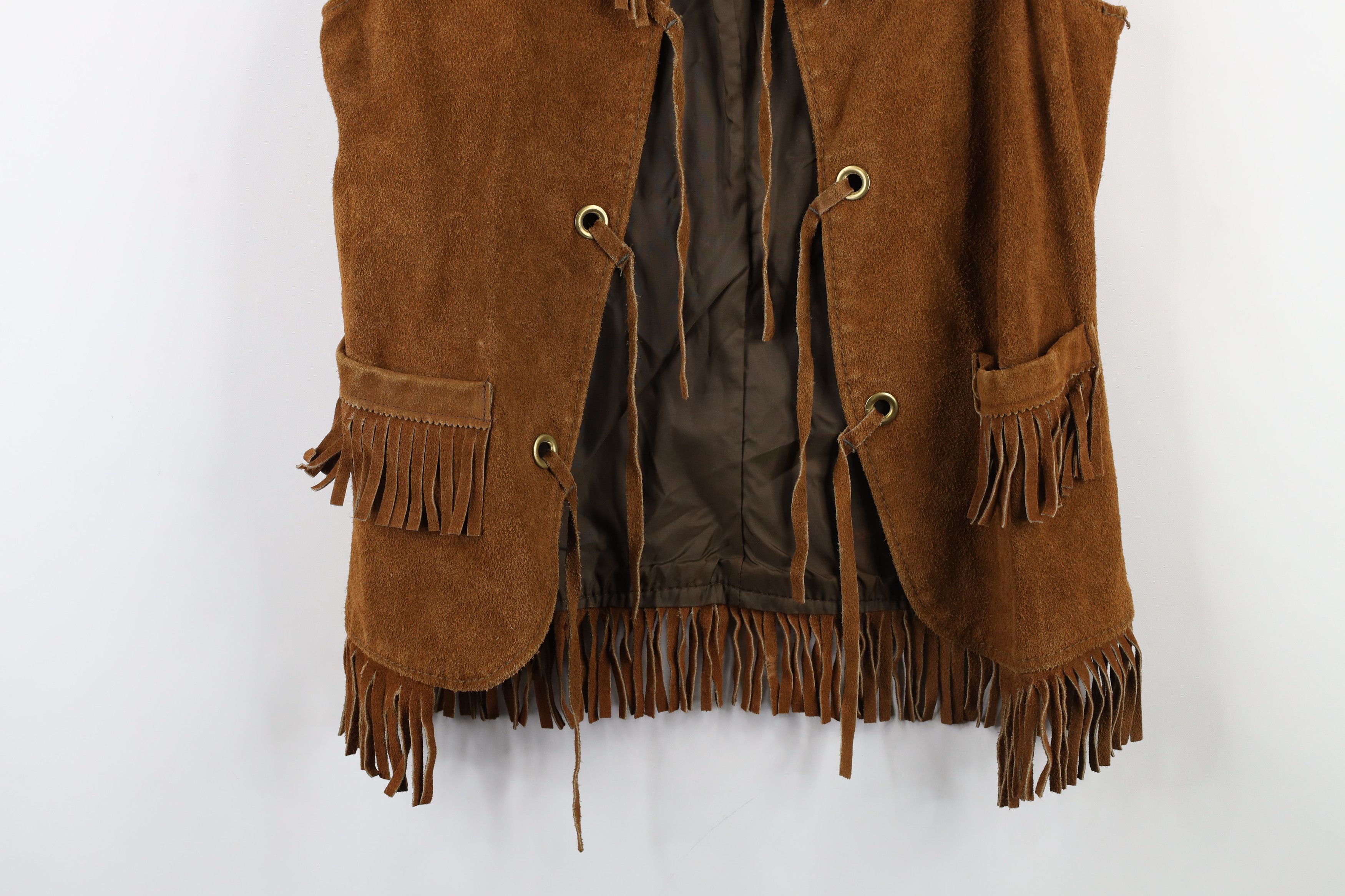 Vintage Vintage 60s 70s Brill Bros Fringed Suede Leather Vest USA Size US S / EU 44-46 / 1 - 3 Thumbnail