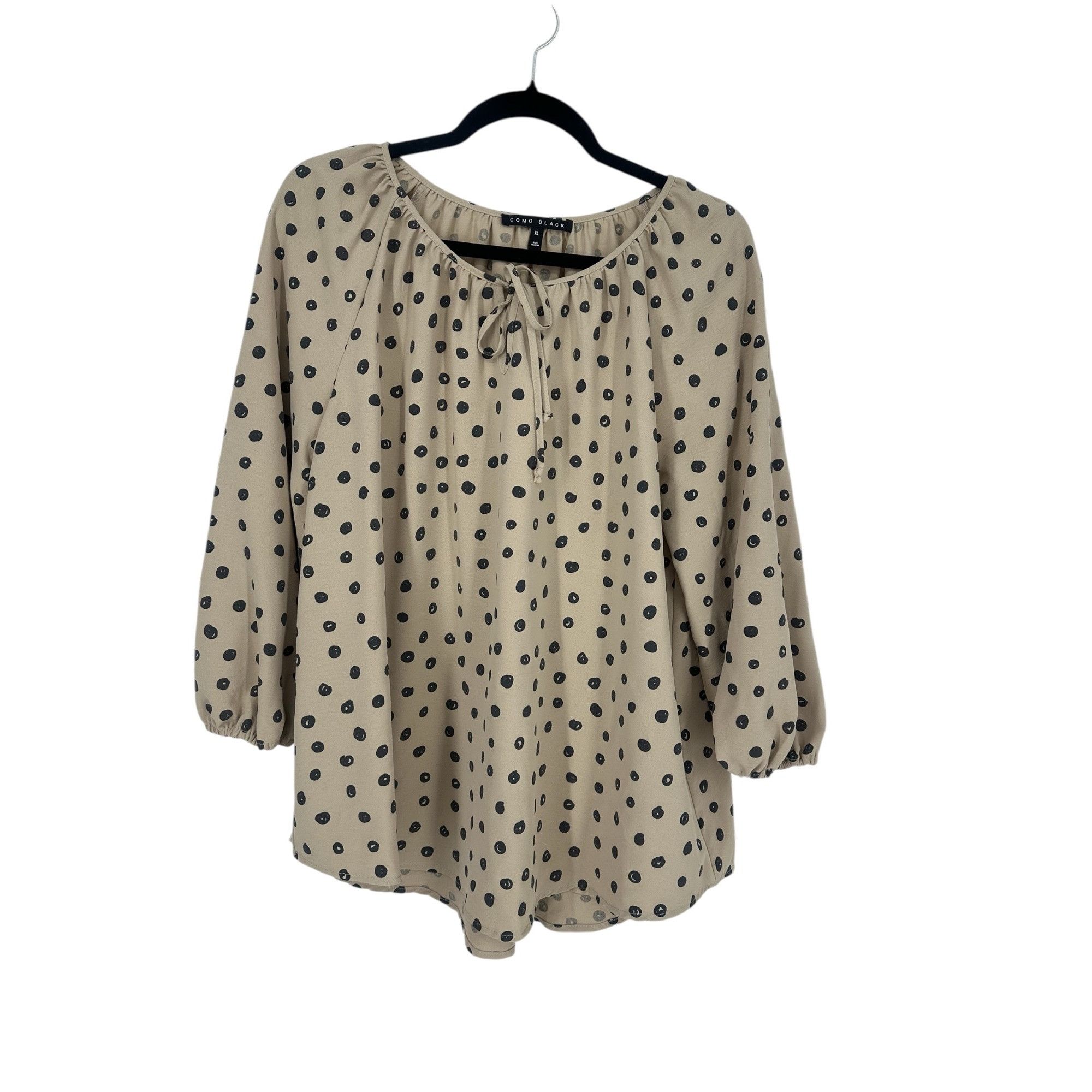 Other Como Black Top - Polka Dot Tie Neck - XL Size XL / US 12-14 / IT 48-50 - 2 Thumbnail