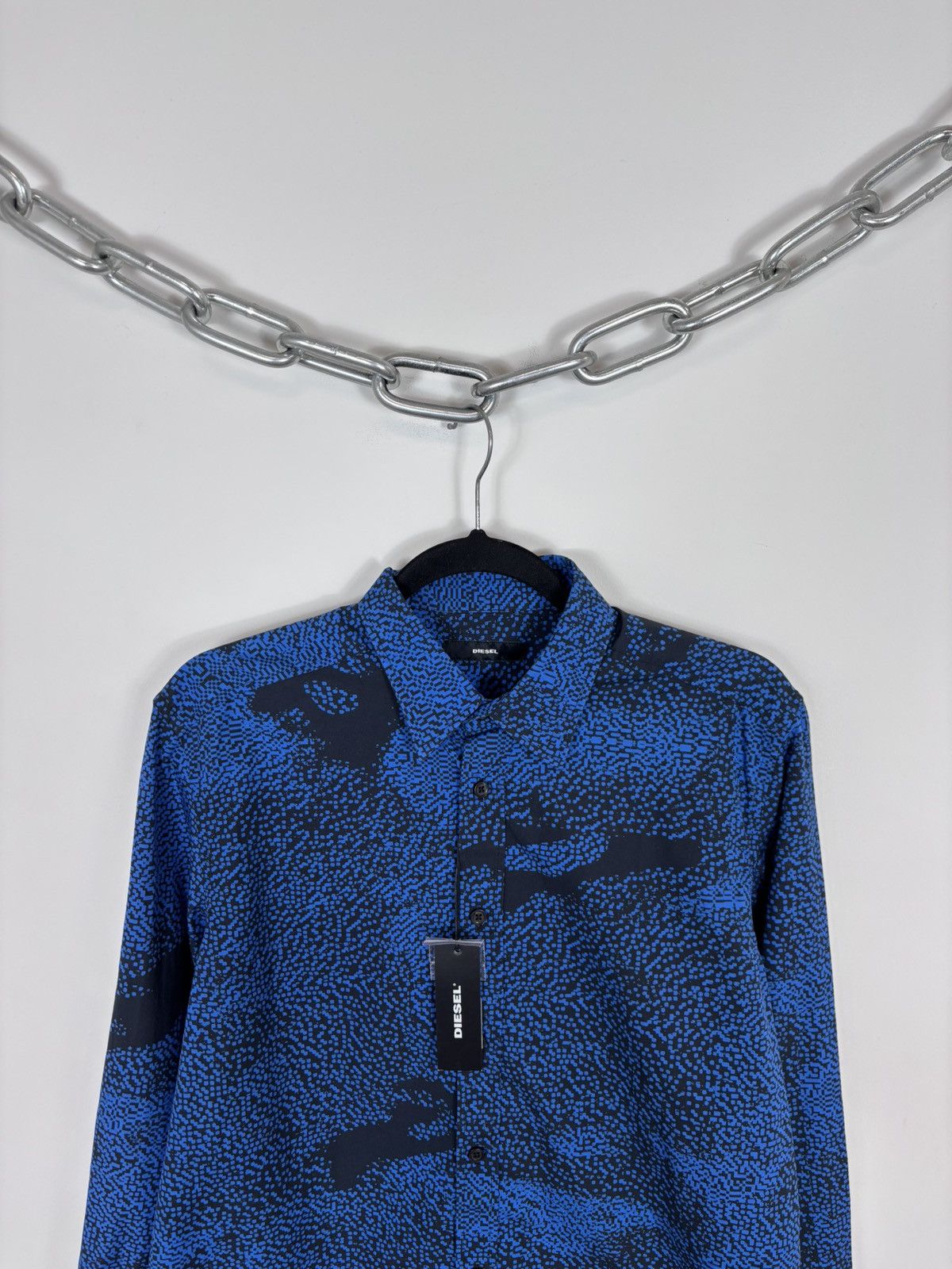 Diesel Diesel Luxx NWT Men’s Blue/Black AOP Long Sleeve Shirt Size US M / EU 48-50 / 2 - 3 Thumbnail