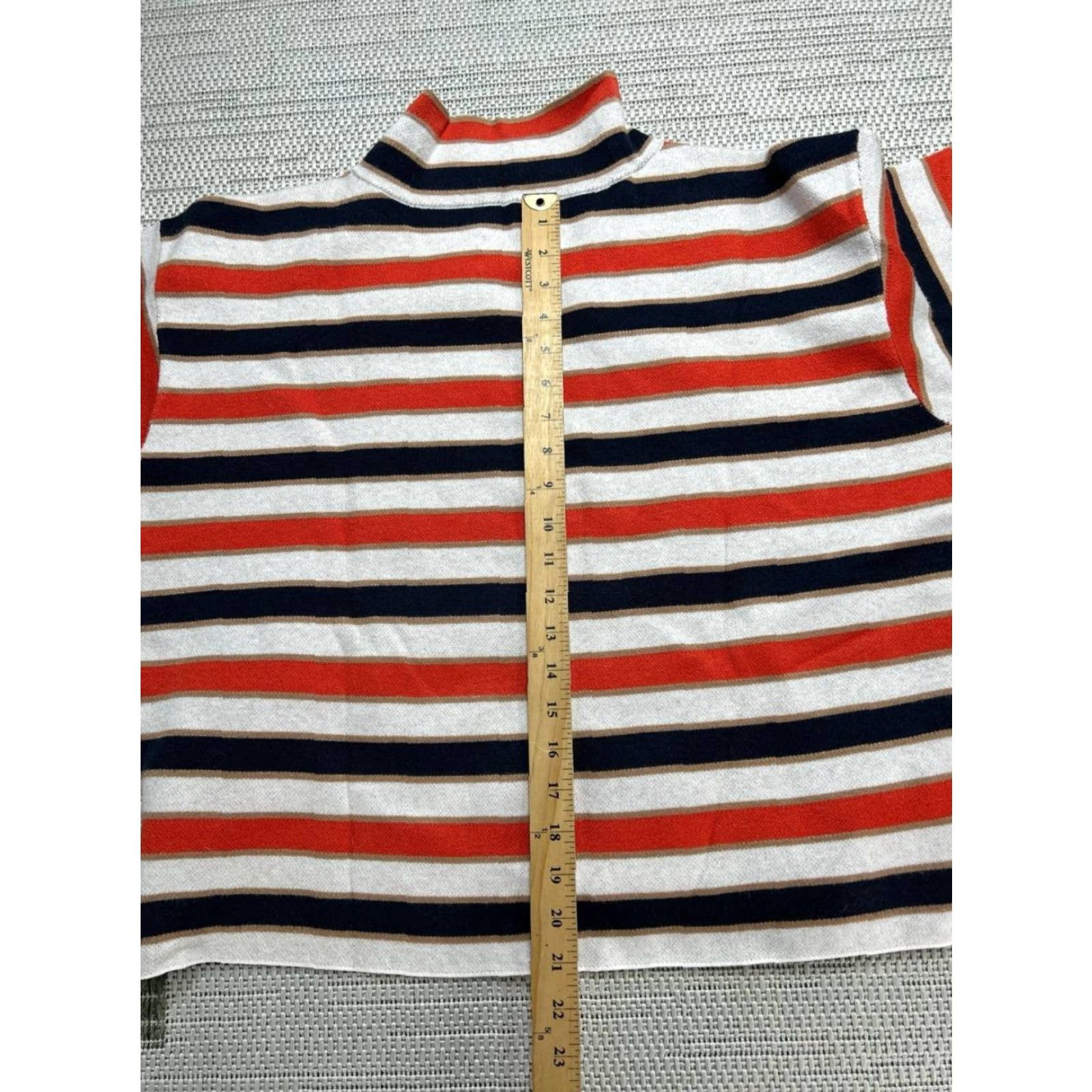 Anthropologie Maeve Sweater Womens Medium Orange White Black Knit Pullover Size M / US 6-8 / IT 42-44 - 7 Thumbnail