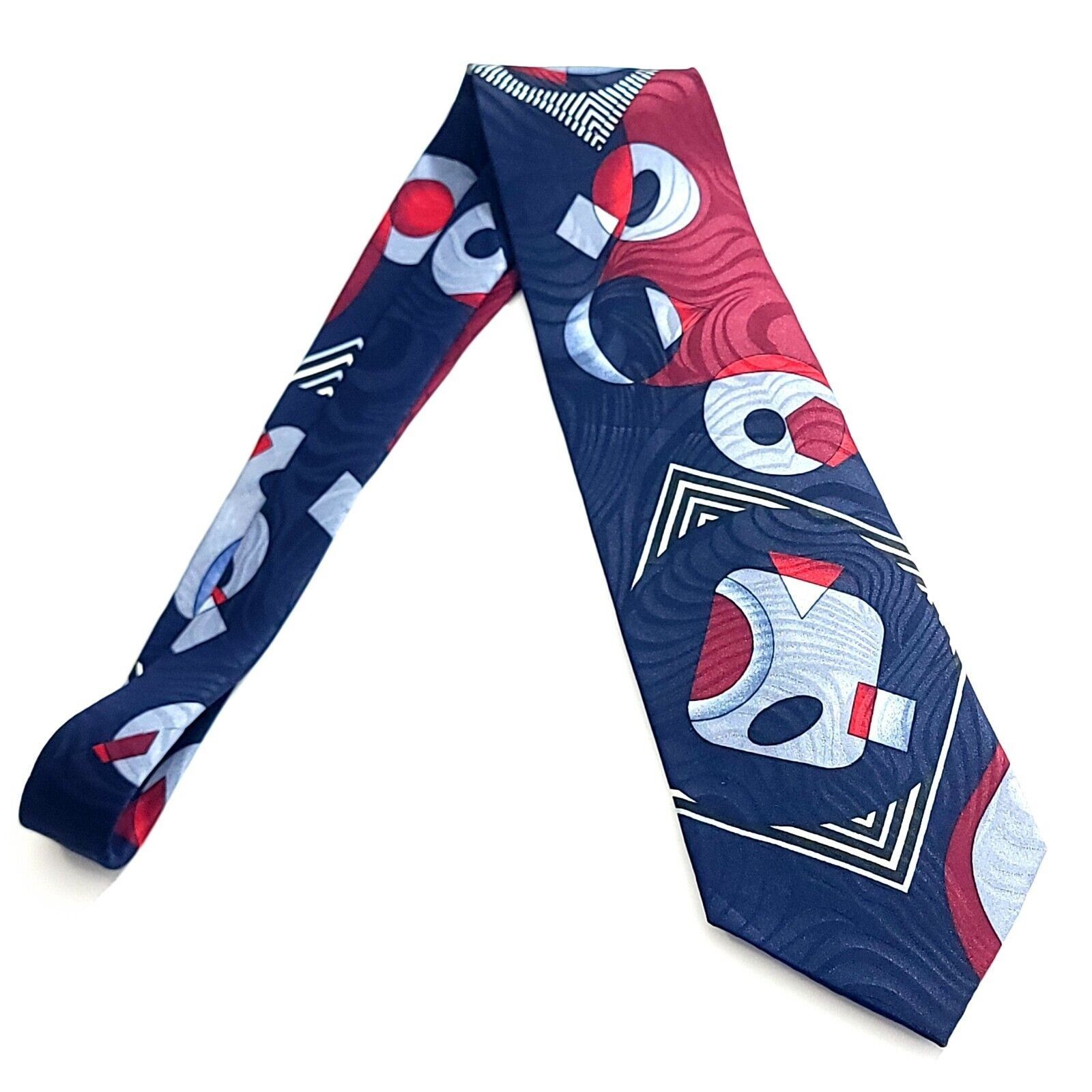 Carlo Palazzi Carlo Palazzi Studio Blue Red Abstract Jacquard Print Wide S Size ONE SIZE - 7 Thumbnail