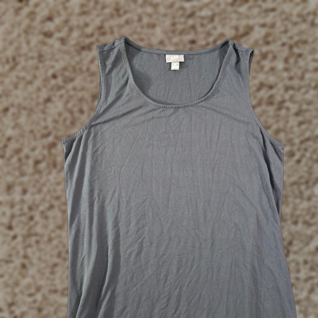 J. Jill J. Jill Dress Women M Gray Sheath Sleeveless Stretchy Basic Casual Midweight Knit Knee Length Size M / US 6-8 / IT 42-44 - 1 Thumbnail