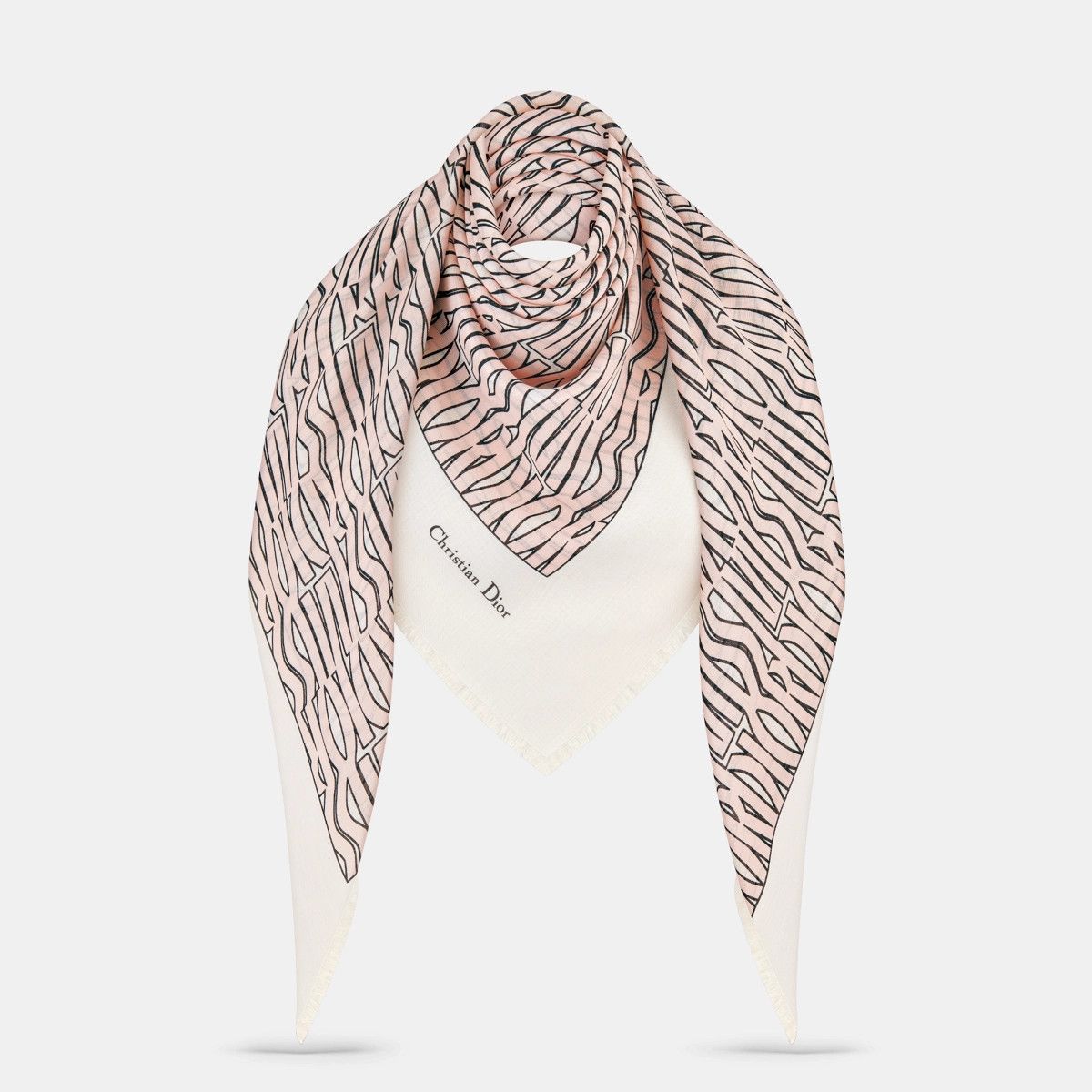 Dior o1bcso1str0226 Size:OS/Allover Shawl in White/Pale Pink Size ONE SIZE - 4 Thumbnail