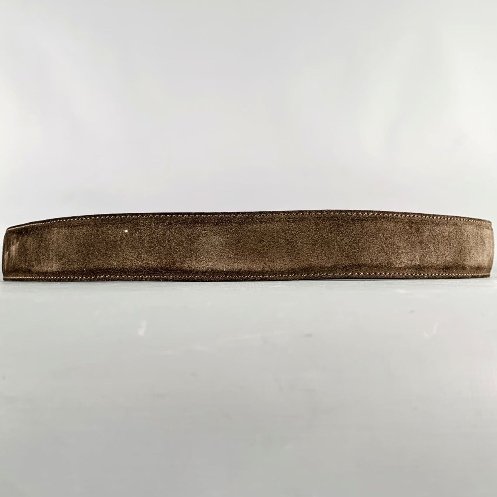 Loro Piana LORO PIANA Belt Dark Brown Silver Suede Belt Size 38 Men Adult Size 38 - 3 Thumbnail