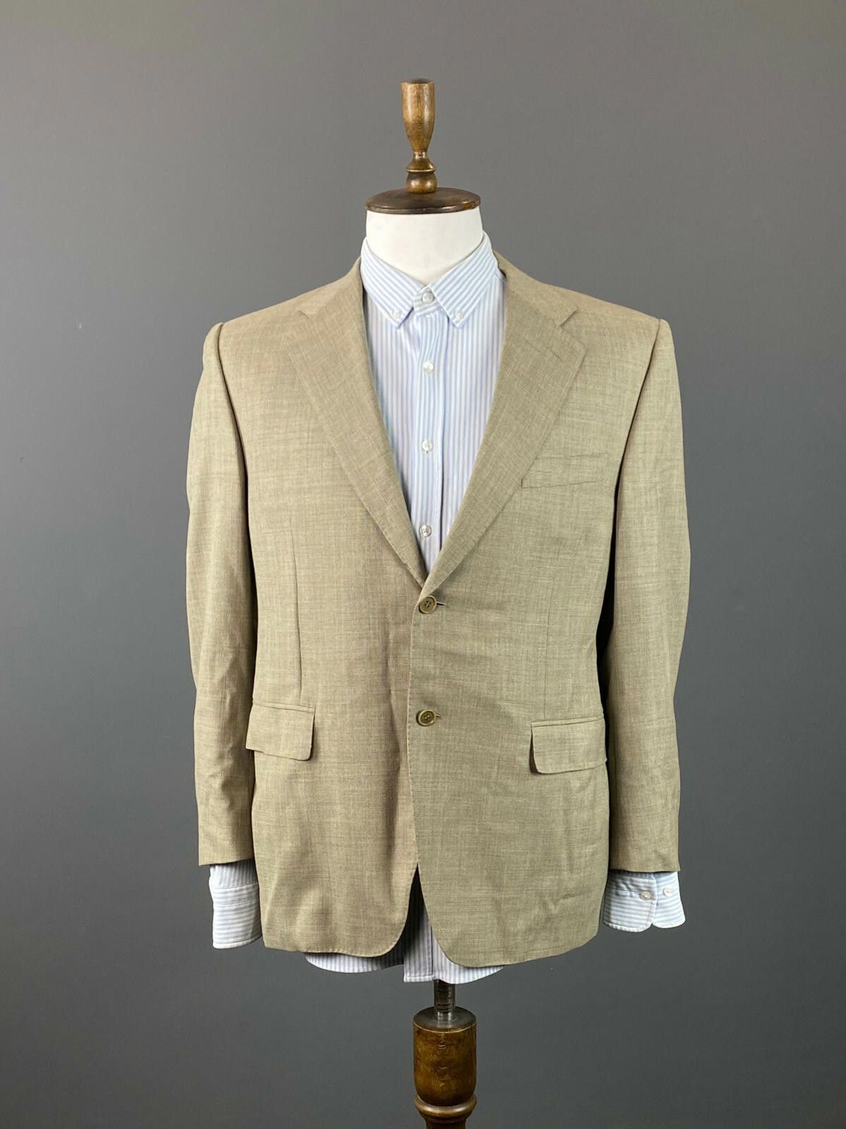 Designer Hangartner Zurich Beige Wool Blazer Jacket Size 52 Size US M / EU 48-50 / 2 - 1 Thumbnail