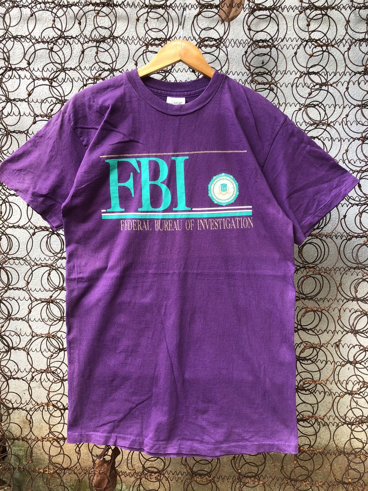 Japanese Brand × Vintage Vintage 90s Sunfaded FBI Spellout Tshirt Size US M / EU 48-50 / 2 - 1 Thumbnail