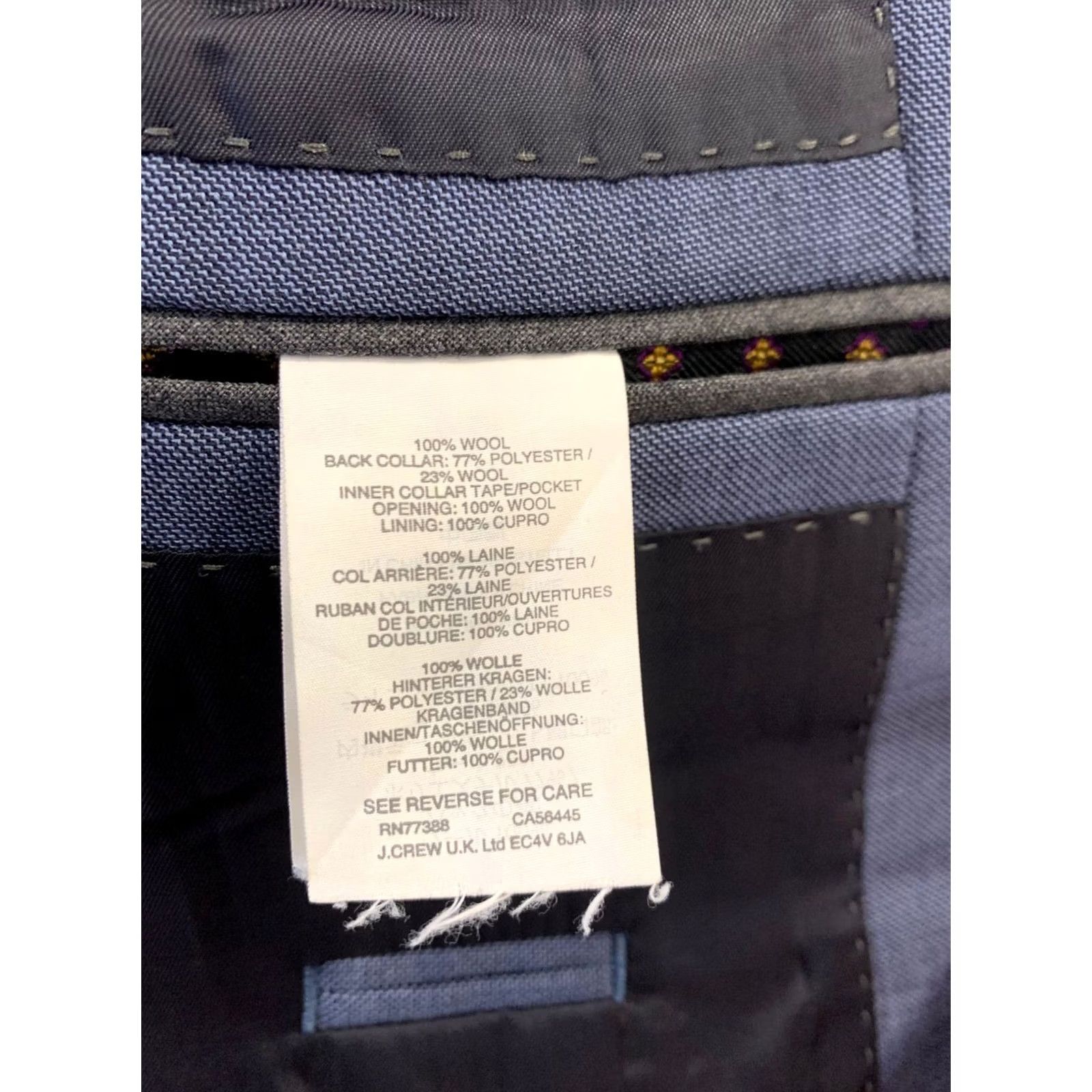 J.Crew J.Crew Ludlow Blazer 38S Men Blue Italian Tollegno 1900 Slim Two-Button Blazer Jacket Size 38R - 6 Thumbnail