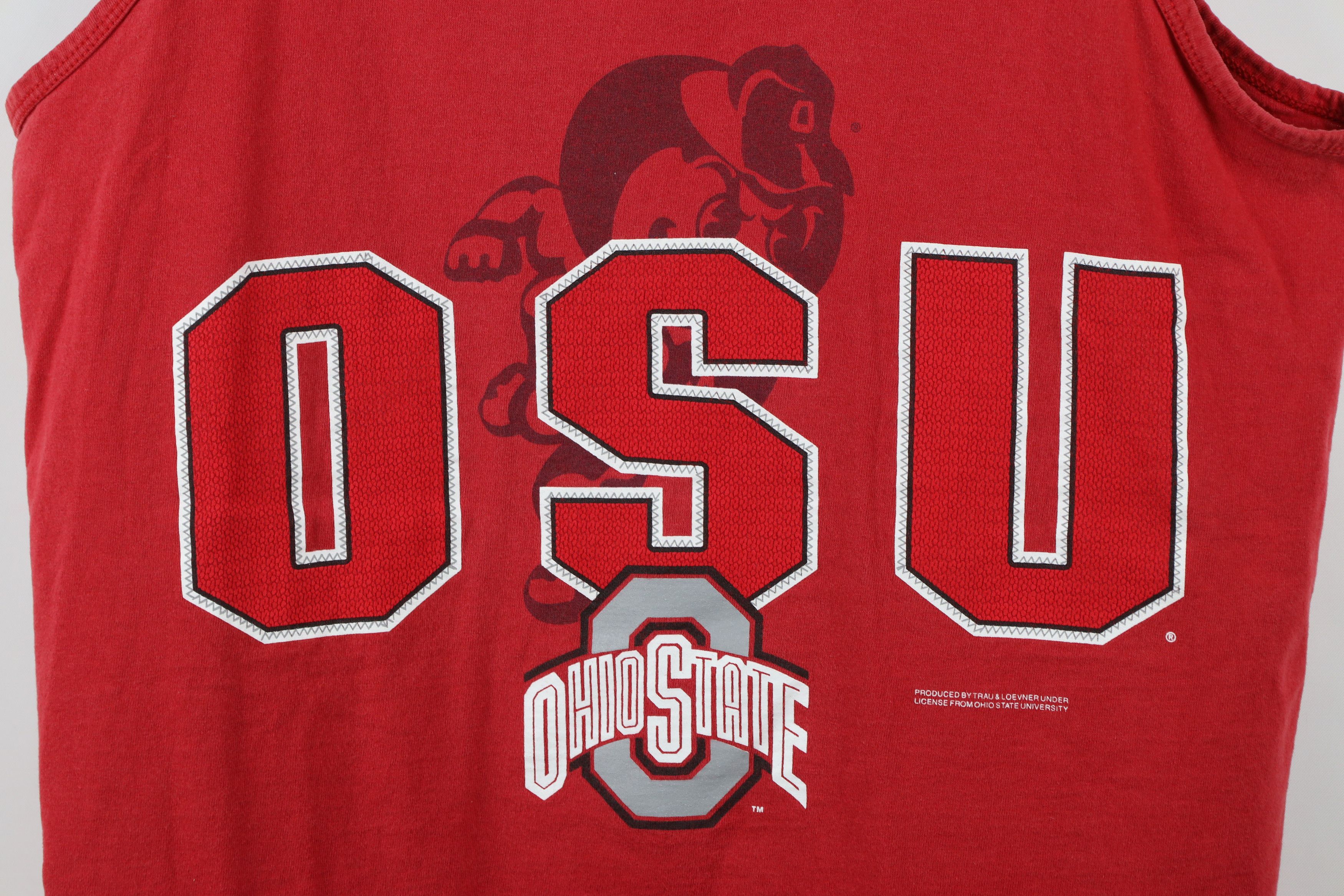 Vintage Vintage 90s Ohio State University Tank Top T-Shirt Red Size US L / EU 52-54 / 3 - 4 Thumbnail