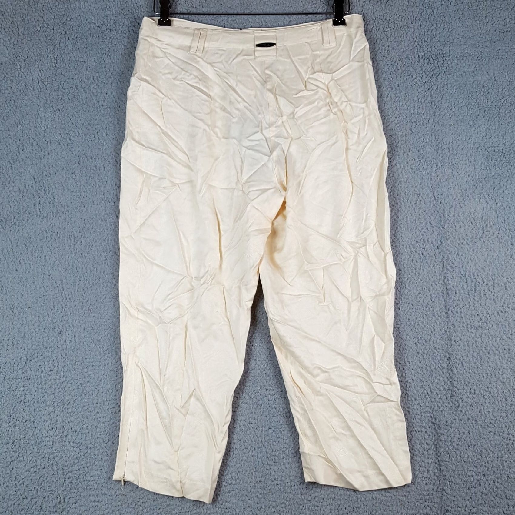 Etro VINTAGE Y2K Beige Silk Capris Women's Size 8 Preppy Retro Capri Pants Size 30" / US 8 / IT 44 - 7 Thumbnail