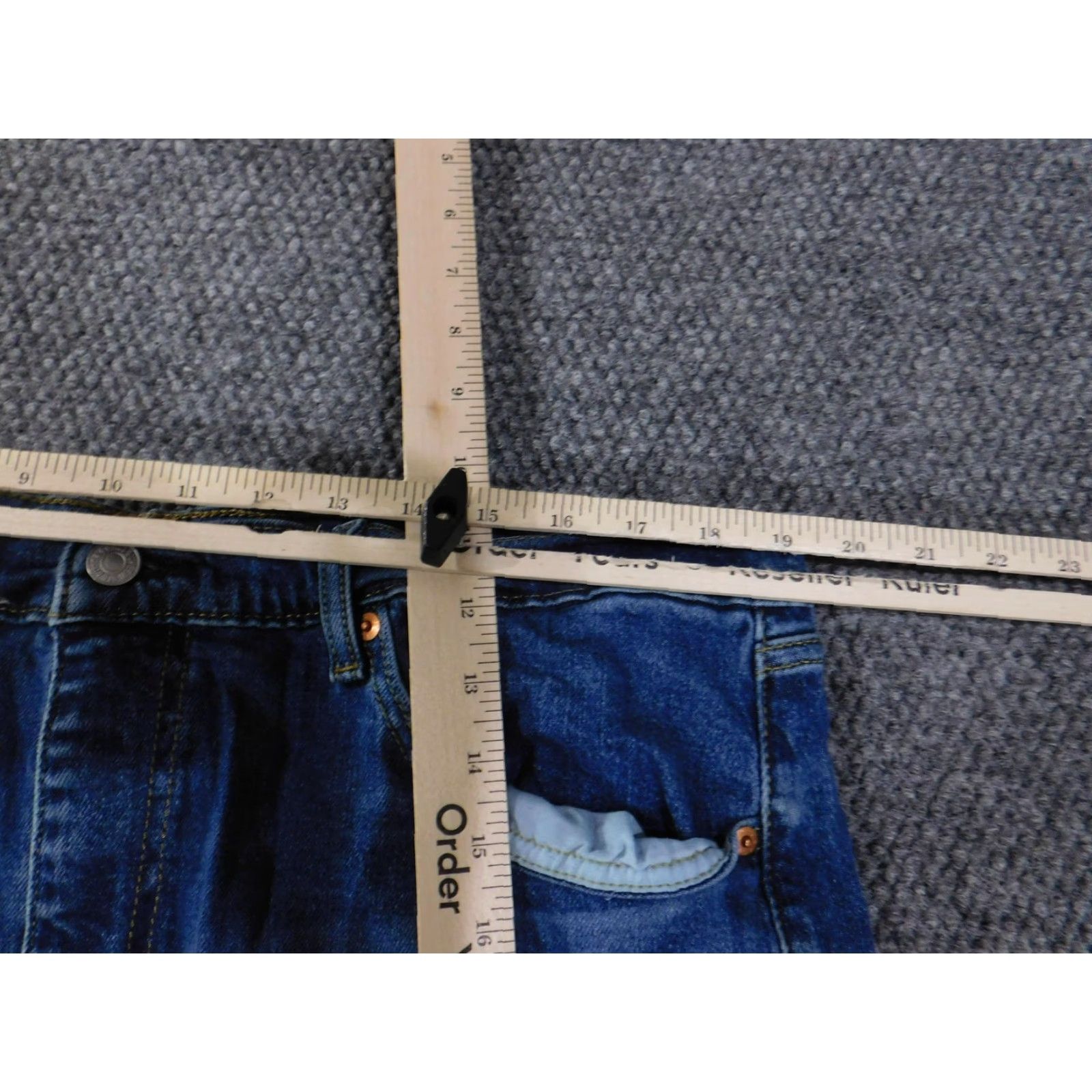 Levi's Levi's Jeans Mens 40x30 Blue Straight Leg Stretch Denim 5-Pocket Zip Fly Rivets Size US 40 / EU 56 - 4 Thumbnail