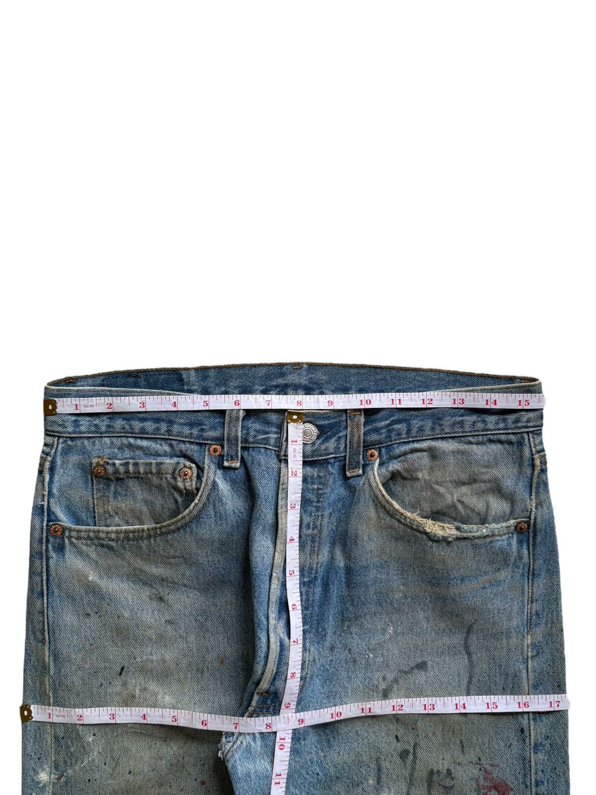 Levi's Vintage 90s Levis 501 Mud Wash Splattered Patched Jeans Size US 31 - 11 Thumbnail