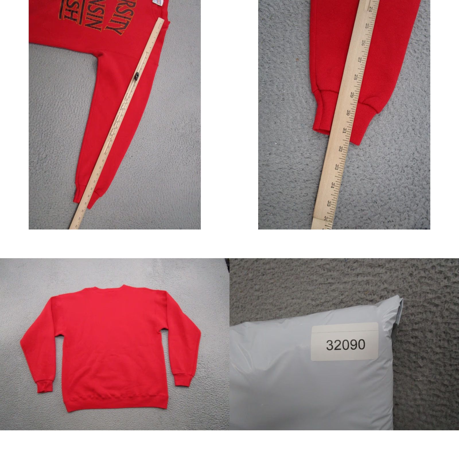 Soffe VINTAGE Wisconsin Oshkosh Spell Out Red Sweatshirt Mens L Size US L / EU 52-54 / 3 - 8 Thumbnail