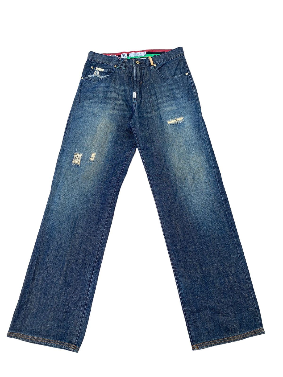 Japanese Brand LNG Pocket Logo Distressed Pant Size US 33 - 2 Thumbnail