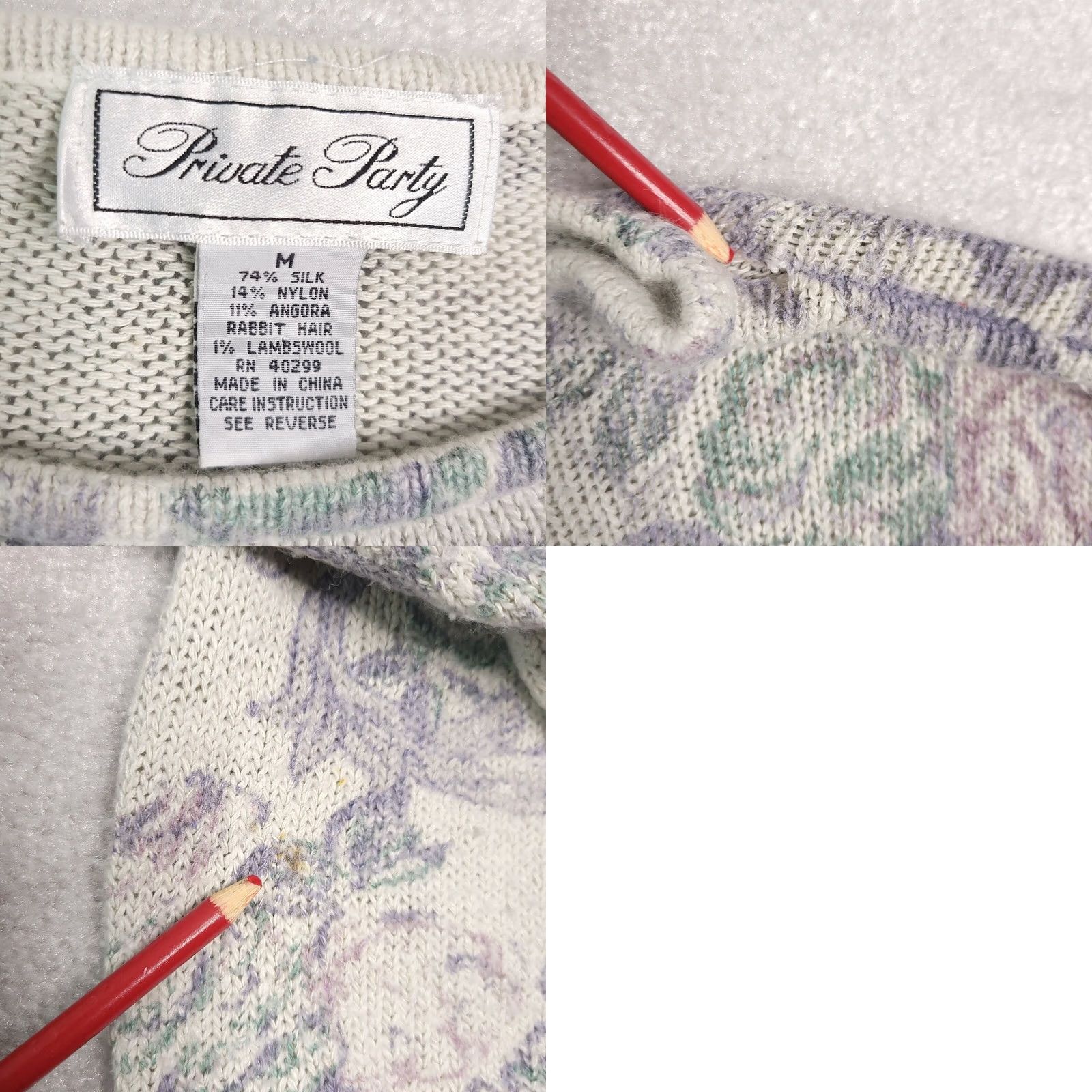 Vintage VINTAGE Private Party Sweater Medium Open Knit Long Sleeve Women's SEE PHOTOS Size M / US 6-8 / IT 42-44 - 8 Thumbnail