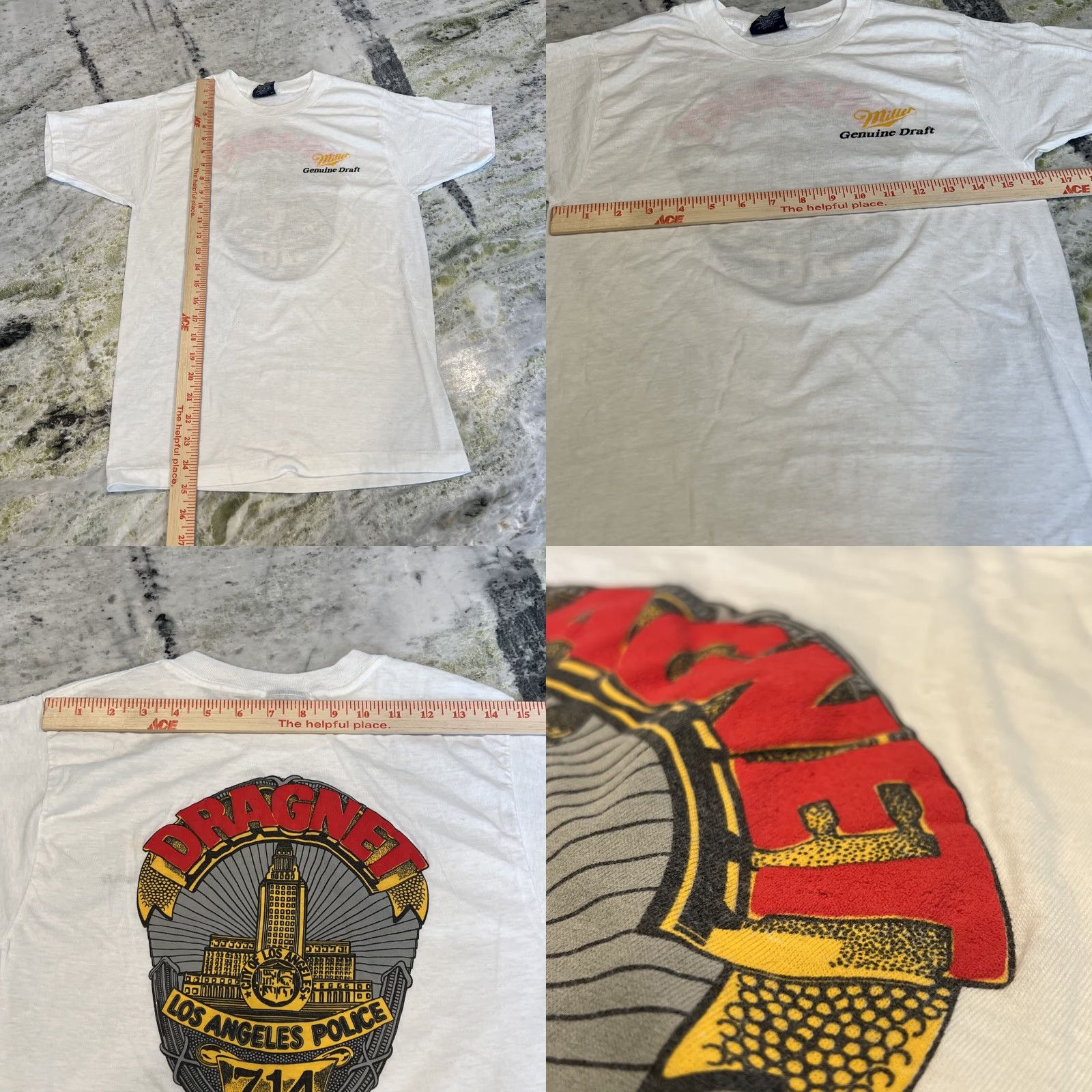 Vintage VINTAGE Dragnet Promo Movie T Shirt Men Medium 1987 Dan Aykroyd Tom Hanks USA White 80s Graphic Tee Mens Size US M / EU 48-50 / 2 - 8 Thumbnail