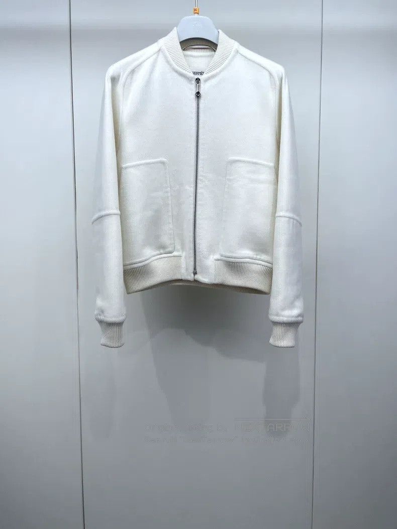 Hermes Hermes White cashmere zip coat Size XS / US 0-2 / IT 36-38 - 1 Thumbnail