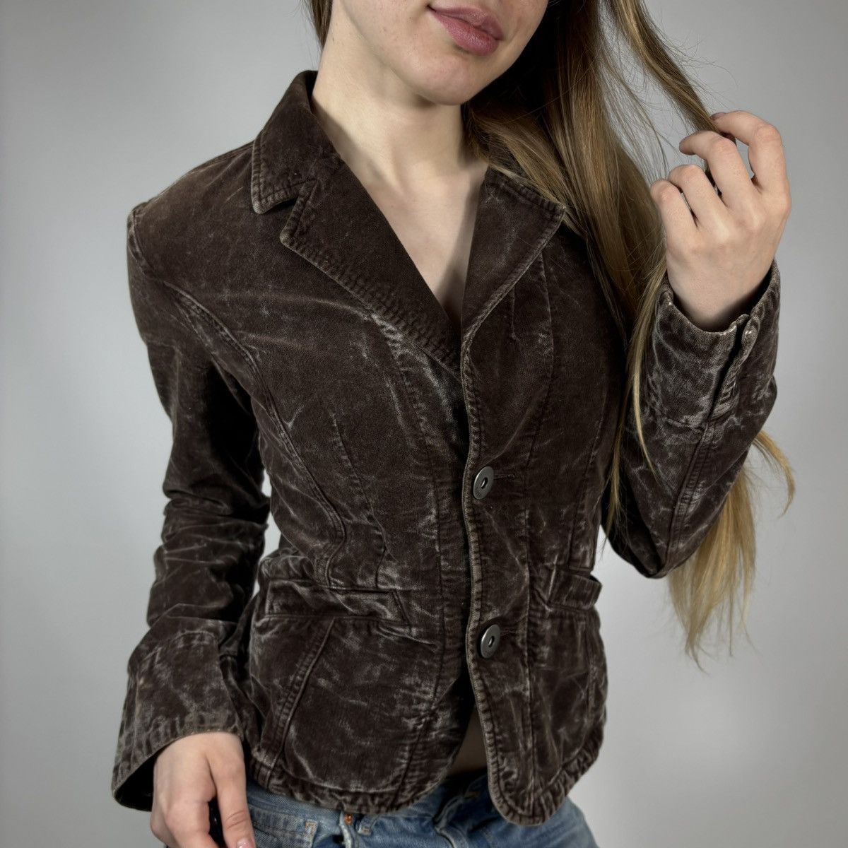 Diesel Vintage Y2K Diesel Corduroy Blazer Casual Retro 90s Style Size M / US 6-8 / IT 42-44 - 3 Thumbnail