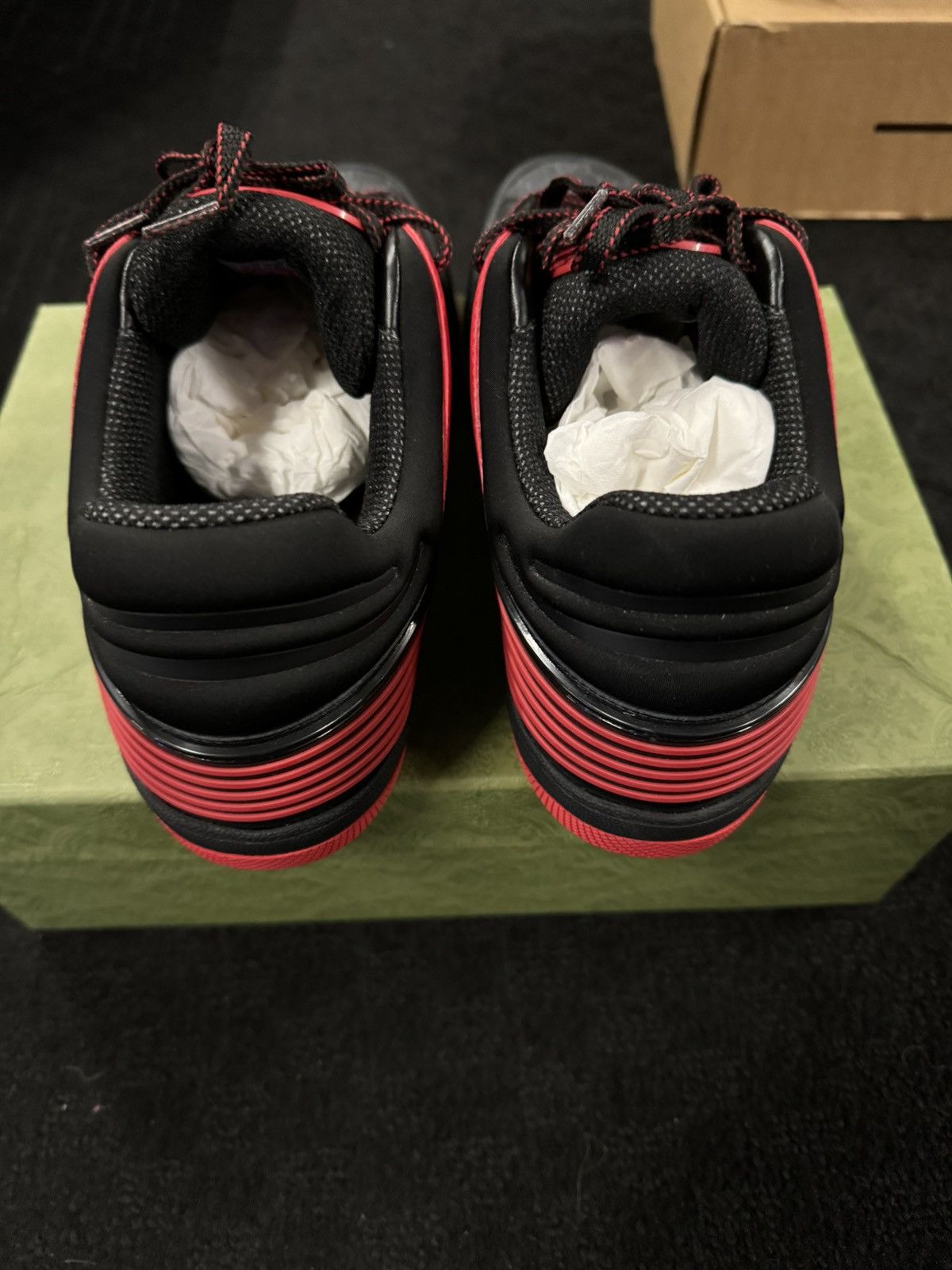 Gucci NEW AUTHENTIC GUCCI BASKET LOW "BLACK RED" Size US 13 / EU 46 - 3 Thumbnail