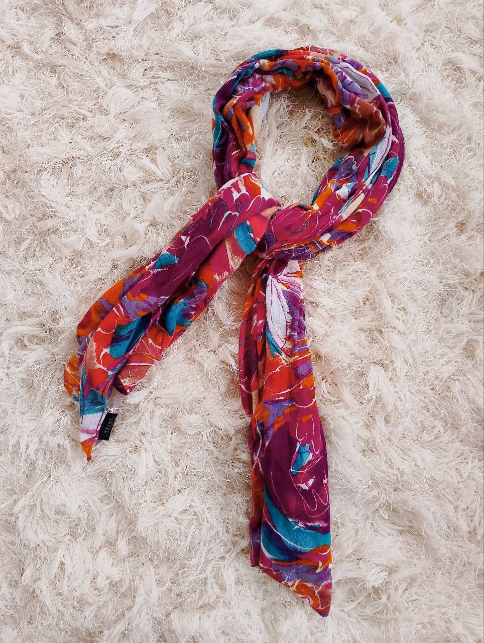 YUSHI Space 606 Multicolour Floral Art Painting Shawl Scarf