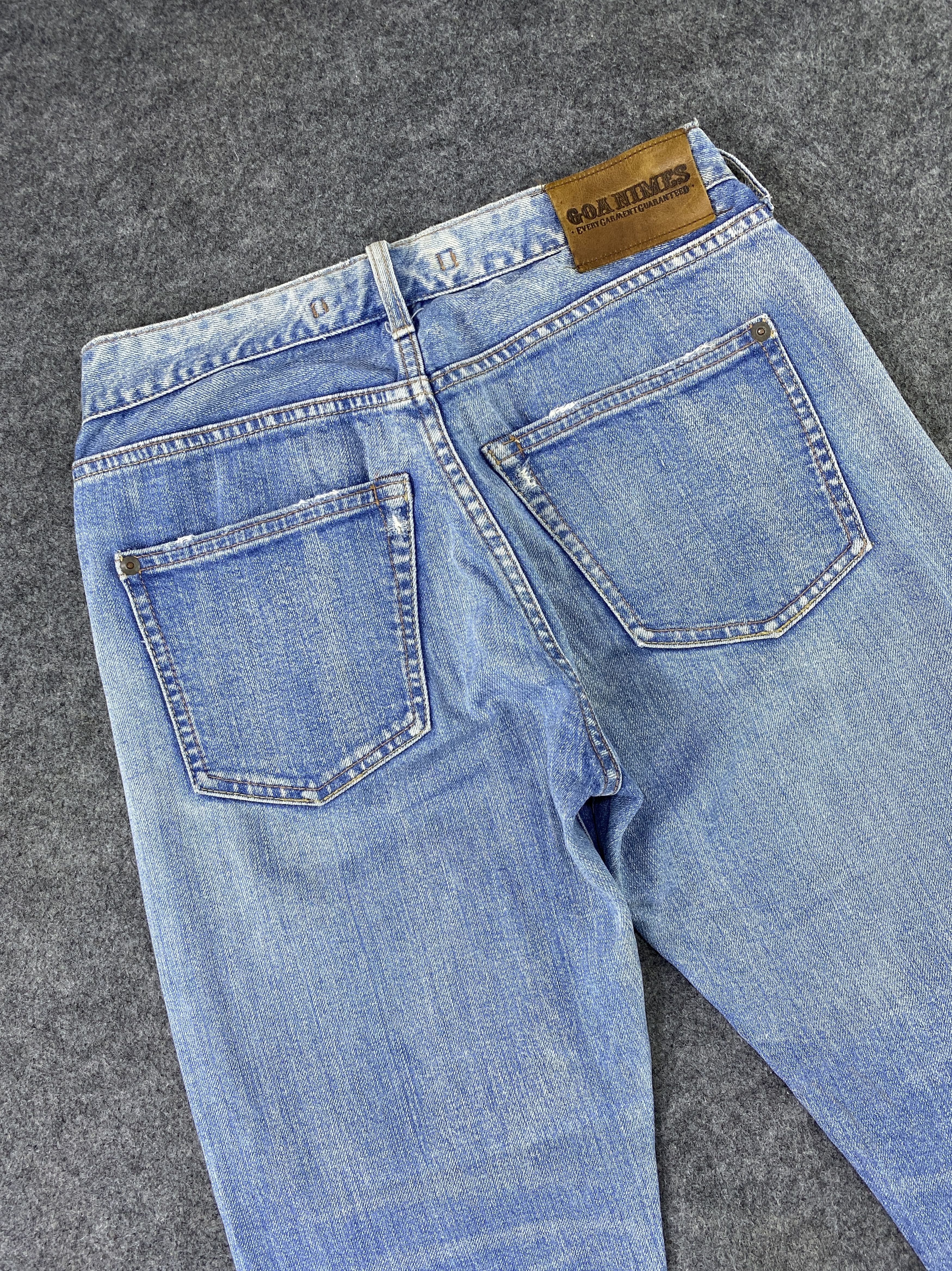 Japanese Brand GOA NIMES SELVEDGE BLUE WASH JEANS -J1132 Size US 28 / EU 44 - 6 Thumbnail