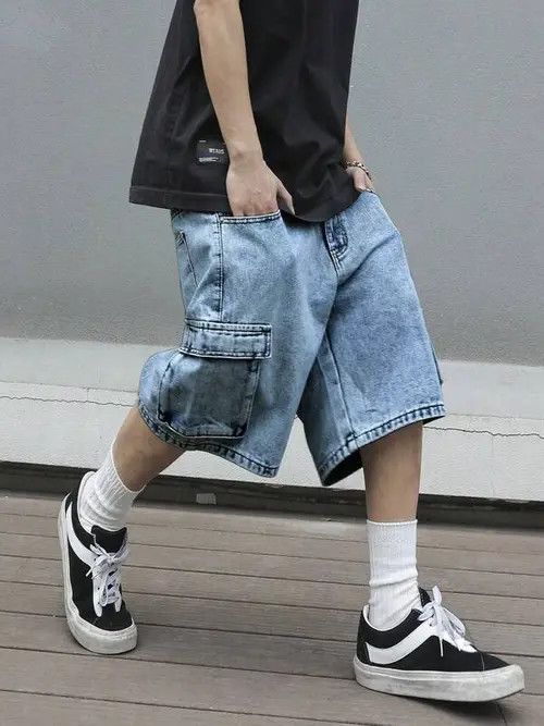 Jean Cargo Y2k Shorts Jorts jeans washed Size US 34 / EU 50 - 1 Thumbnail