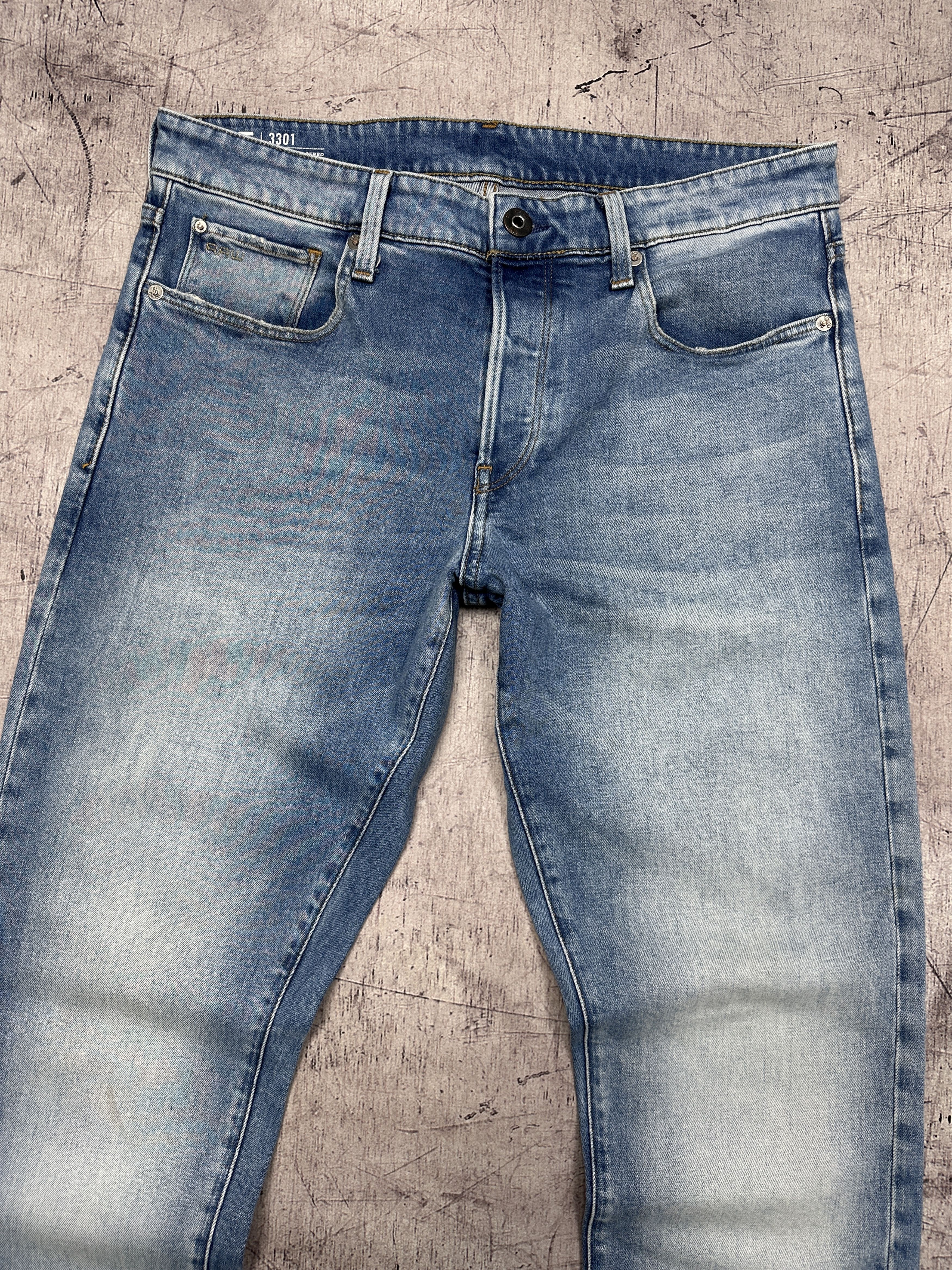 G-Star G Star Raw 3301 Straight Tapered Mens Denim Pants Jeans Size US 31 - 2 Thumbnail