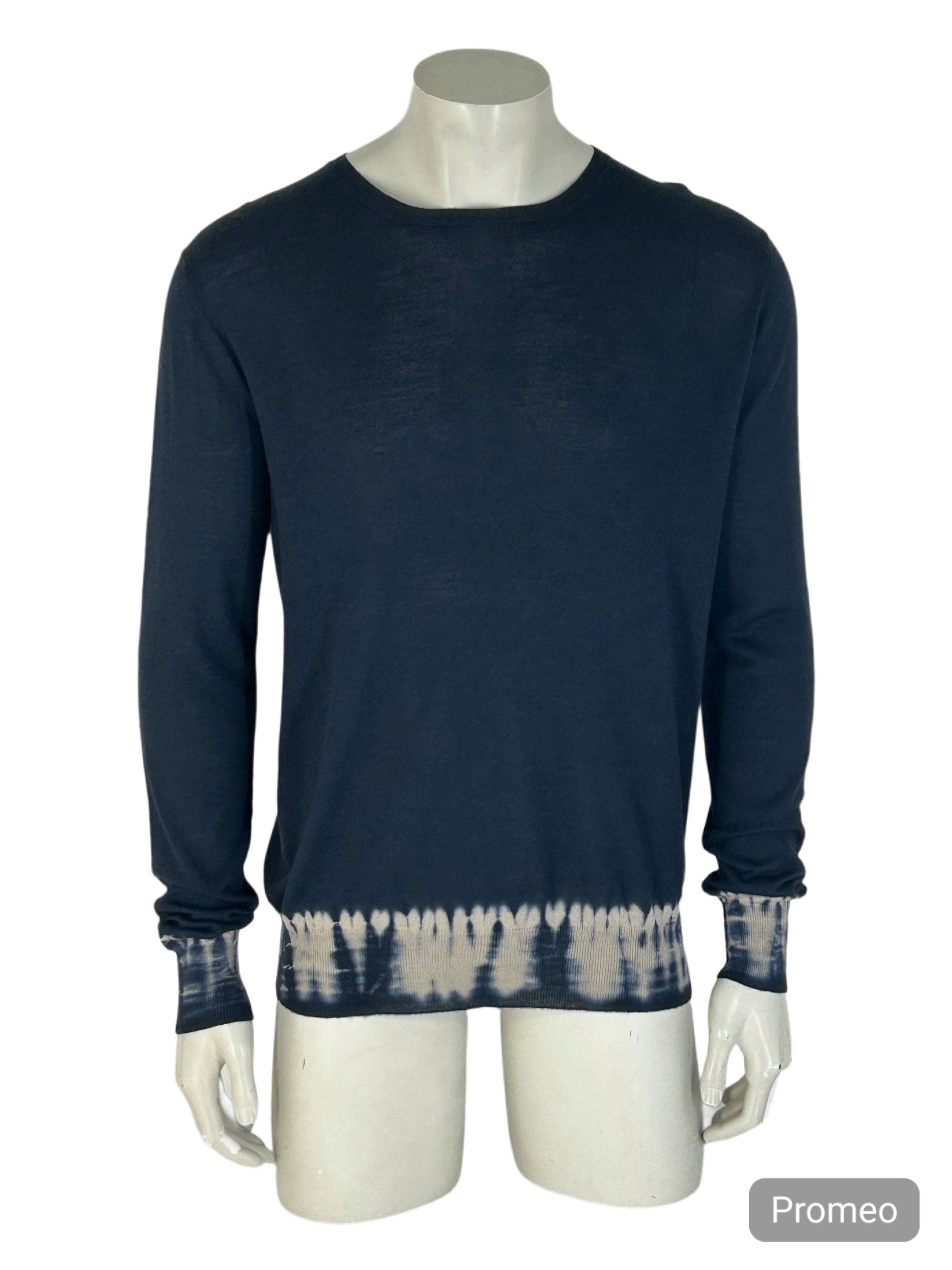 Prada Prada Fine Gauge Silk Mix Bleach Detail Crew Neck Knitwear Size US XL / EU 56 / 4 - 1 Thumbnail