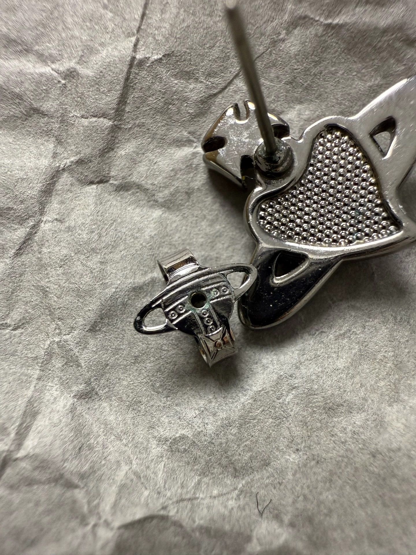 Vivienne Westwood Vivienne Westwood Diamante Asymmetrical Heart Earrings Size ONE SIZE - 7 Thumbnail