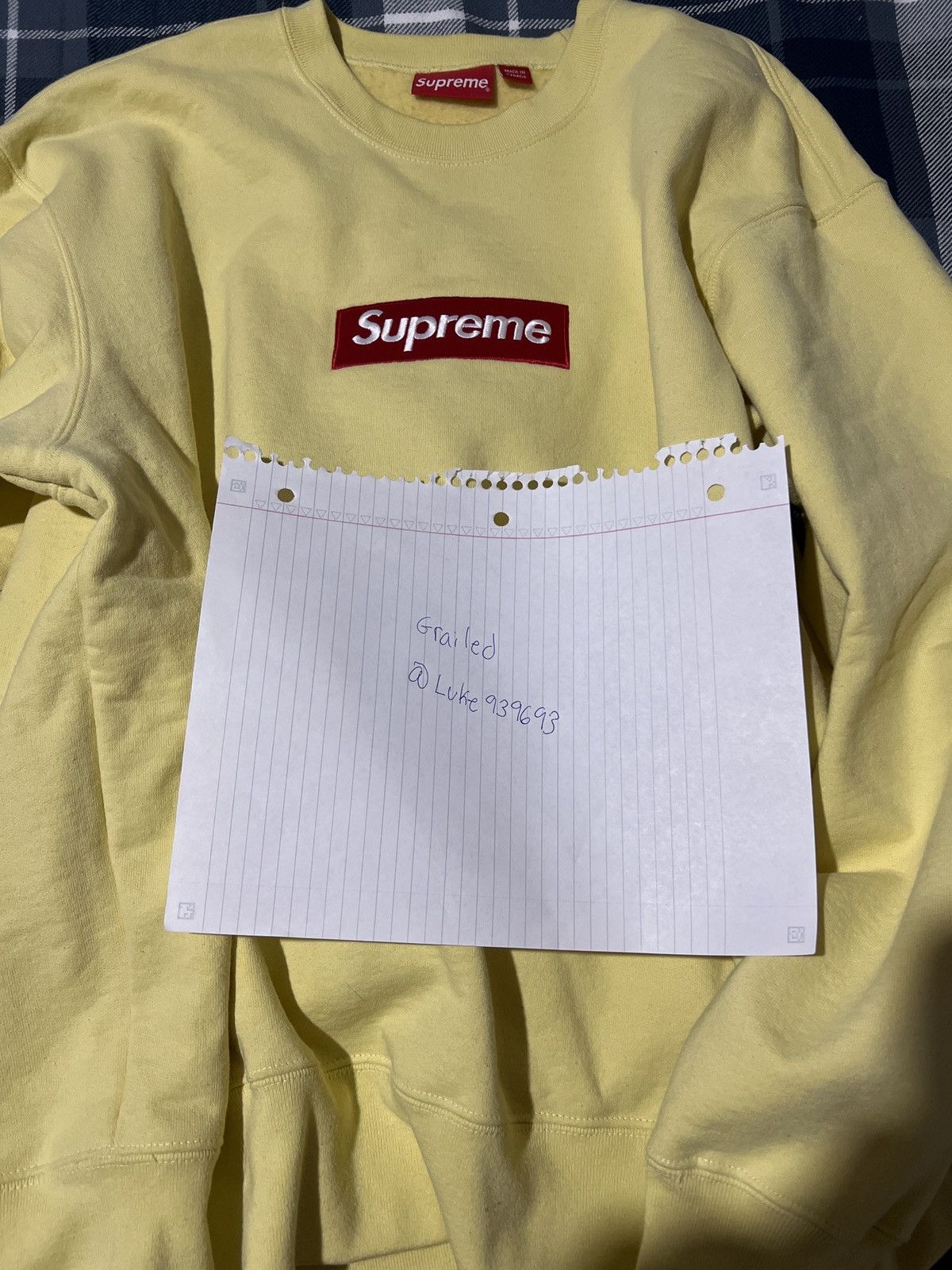 Supreme FW22 Box Logo Crewneck Pale Yellow - www.toestory.in