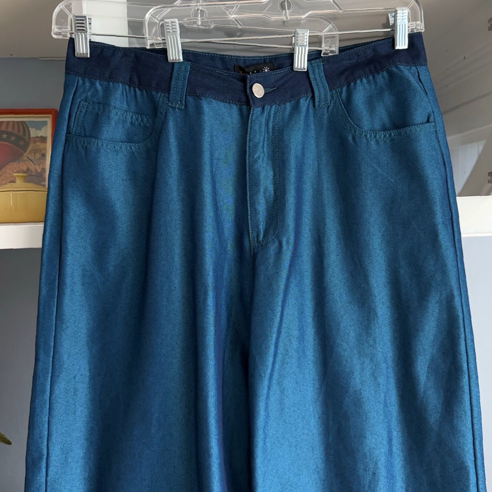 Dolls Kill Dolls Kill Delia’s Wide Leg Jeans Pants Unisex Adults 2XL Black Cotton Mall Goth 2000s Wide-Leg Size 40" / US 18 - 3 Thumbnail