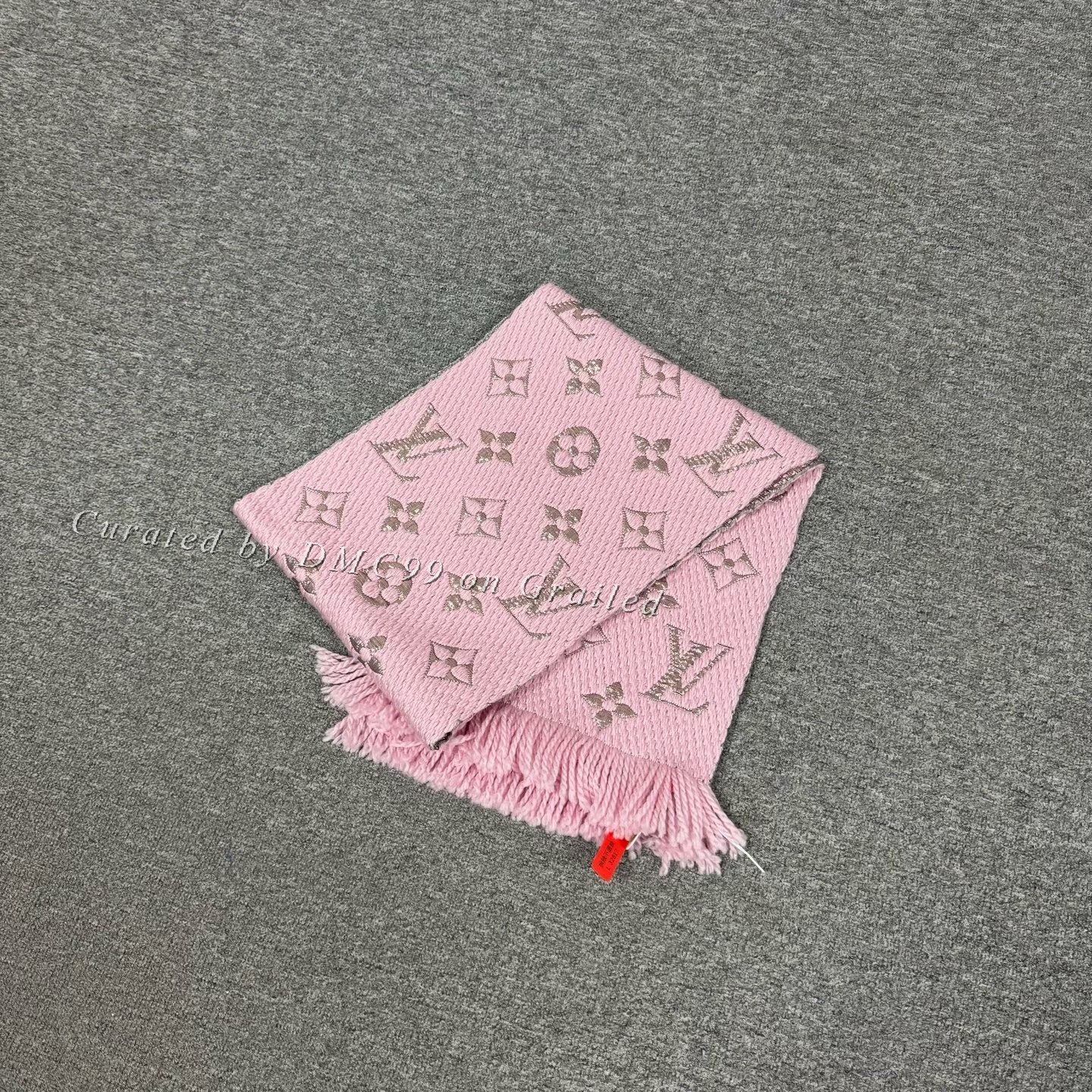 Louis Vuitton Louis Vuitton Pink Silver Monogram Wool Scarf Size ONE SIZE - 1 Thumbnail